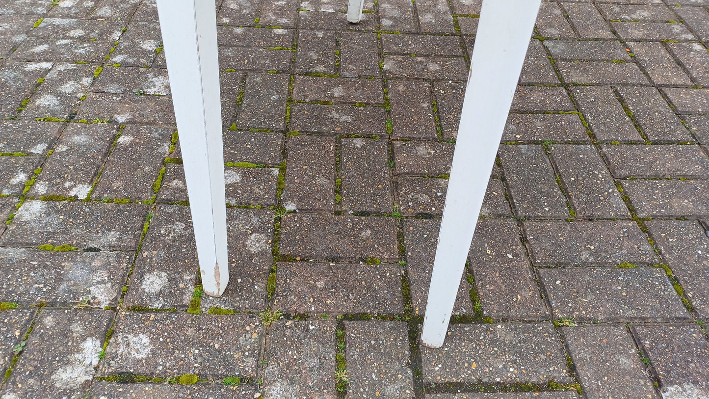 Vintage Retro Painted White and Blue Formica Drop Leaf Table. Free Hand Delivery.