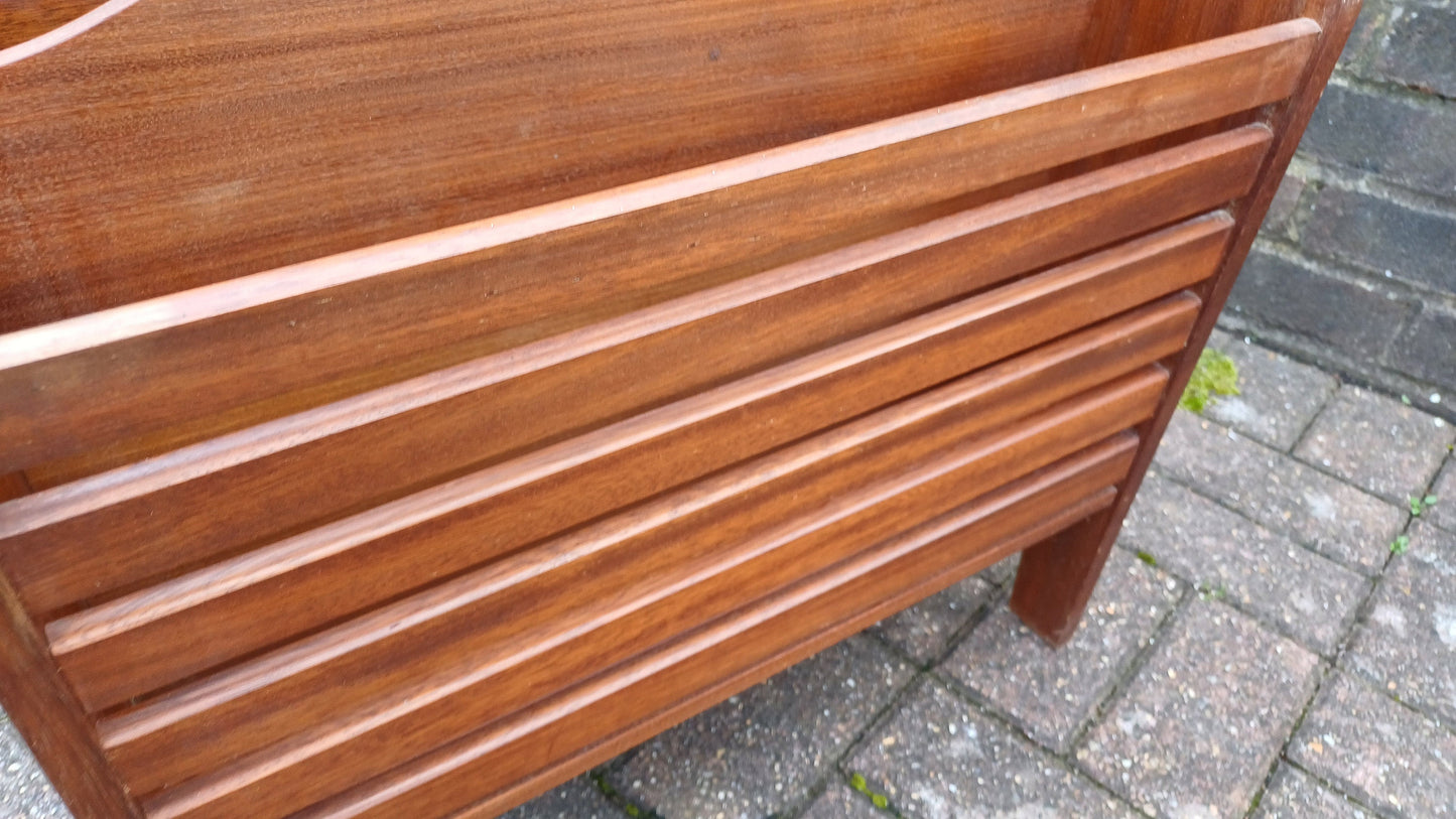 Very Large Vintage Retro Teak 60s Magazine Rack General Storage