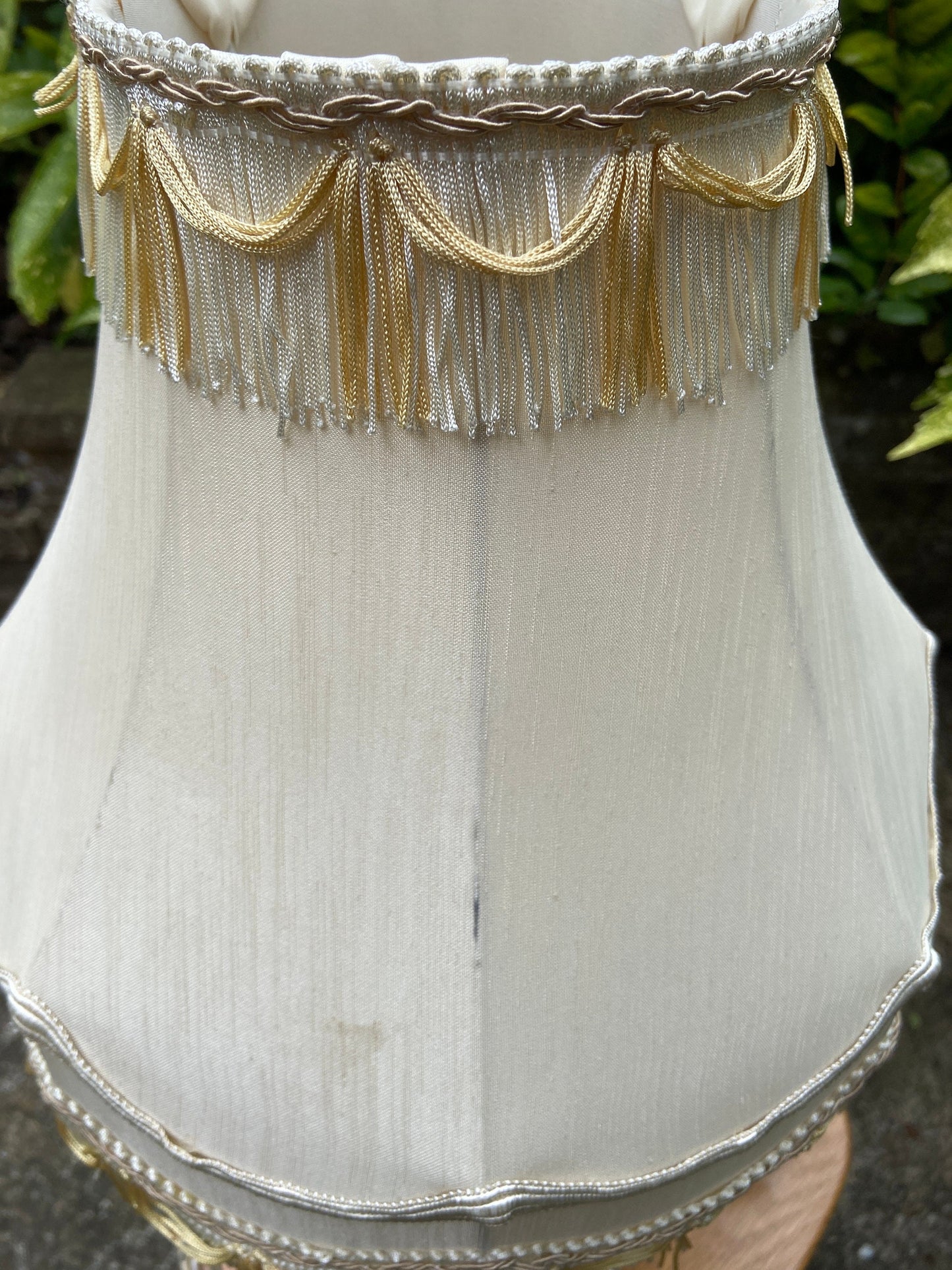 Vintage quality white onyx lamp with glorious vintage made to match shade - working onyx lamp, table lamp