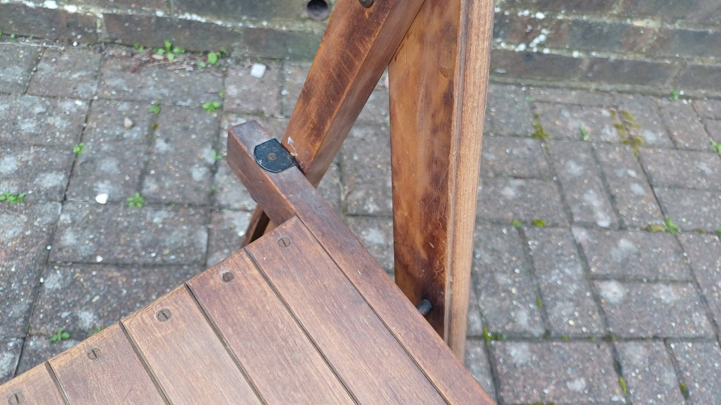 Pre-War Vintage Solid Beech Folding Chair Inside or Garden