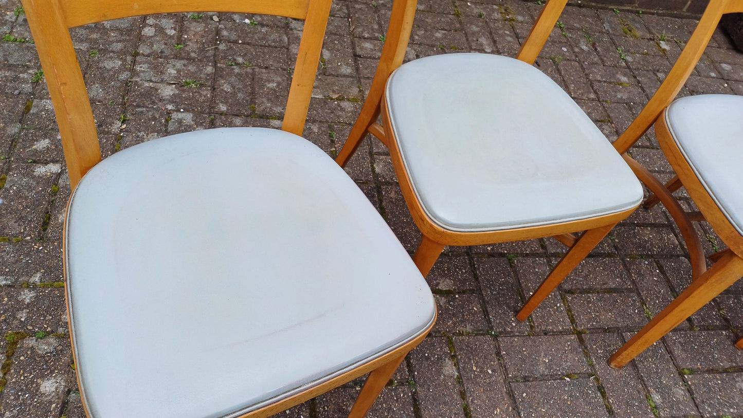 Vintage Retro Kitchen Dining Set of Four Chairs Vinyl Coverings