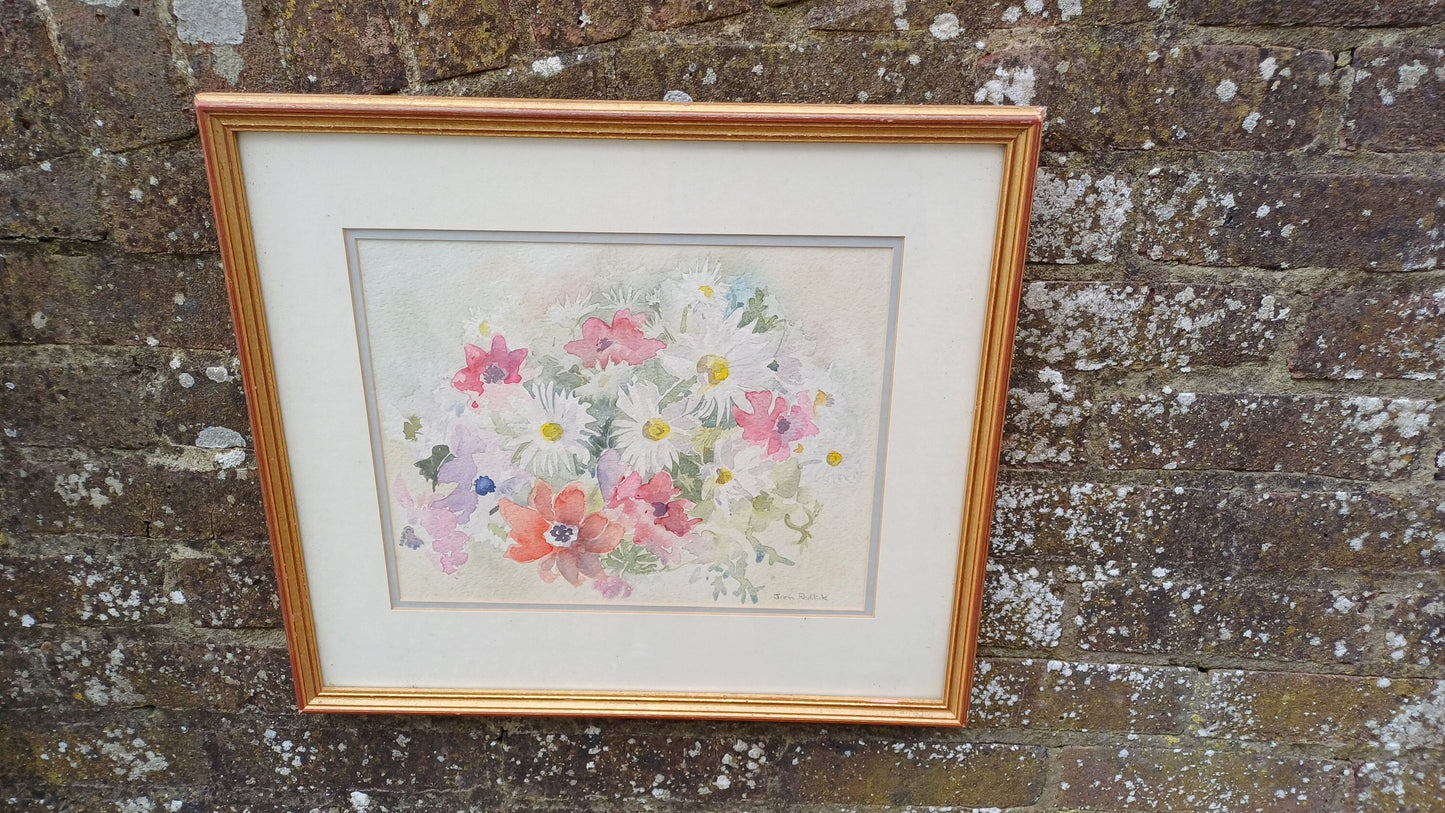 summer flowers water colour, watercolour flowers, janis roddick