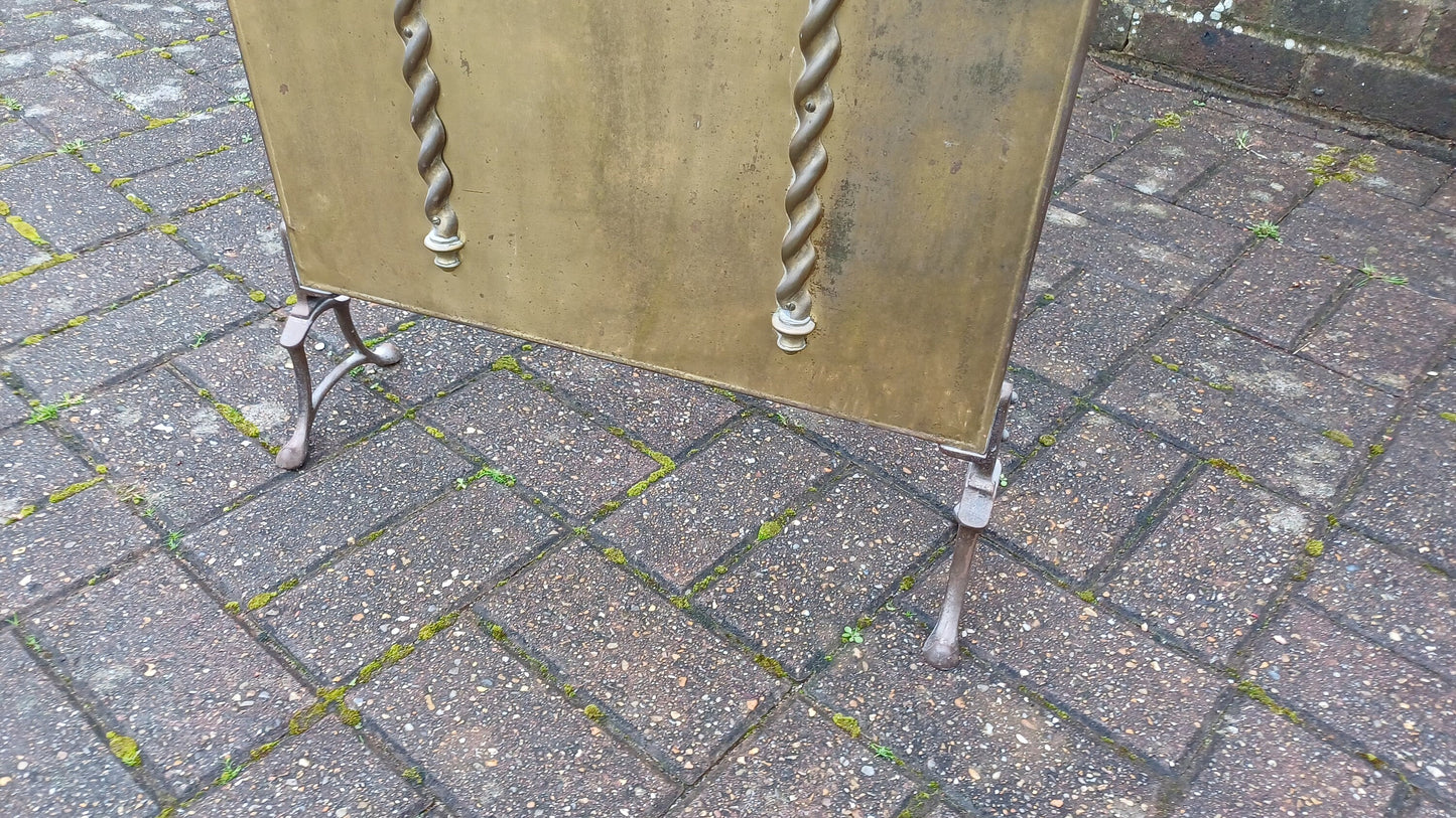 Vintage Brass Fire Screen Guard Fire Guard