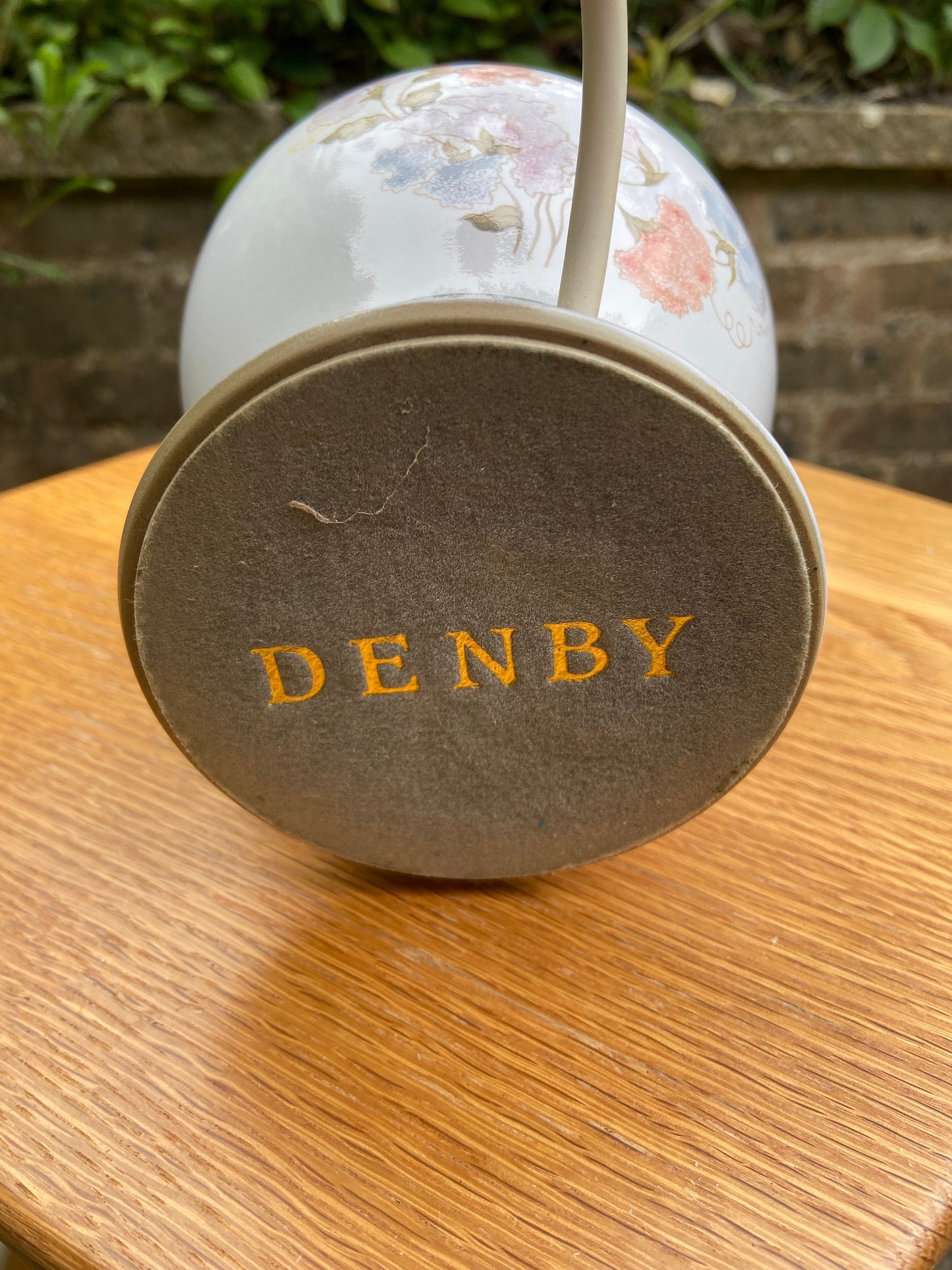 Denby vintage ceramic lamp with flowers - vintage table lamp, Denby collector, working lamp