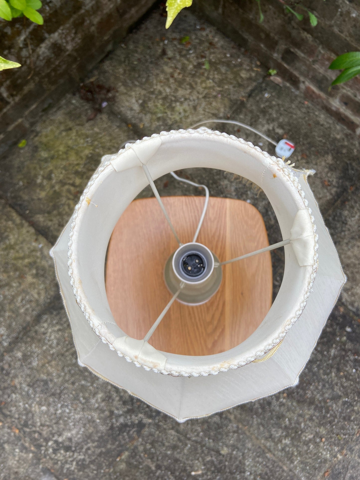 Vintage quality white onyx lamp with glorious vintage made to match shade - working onyx lamp, table lamp