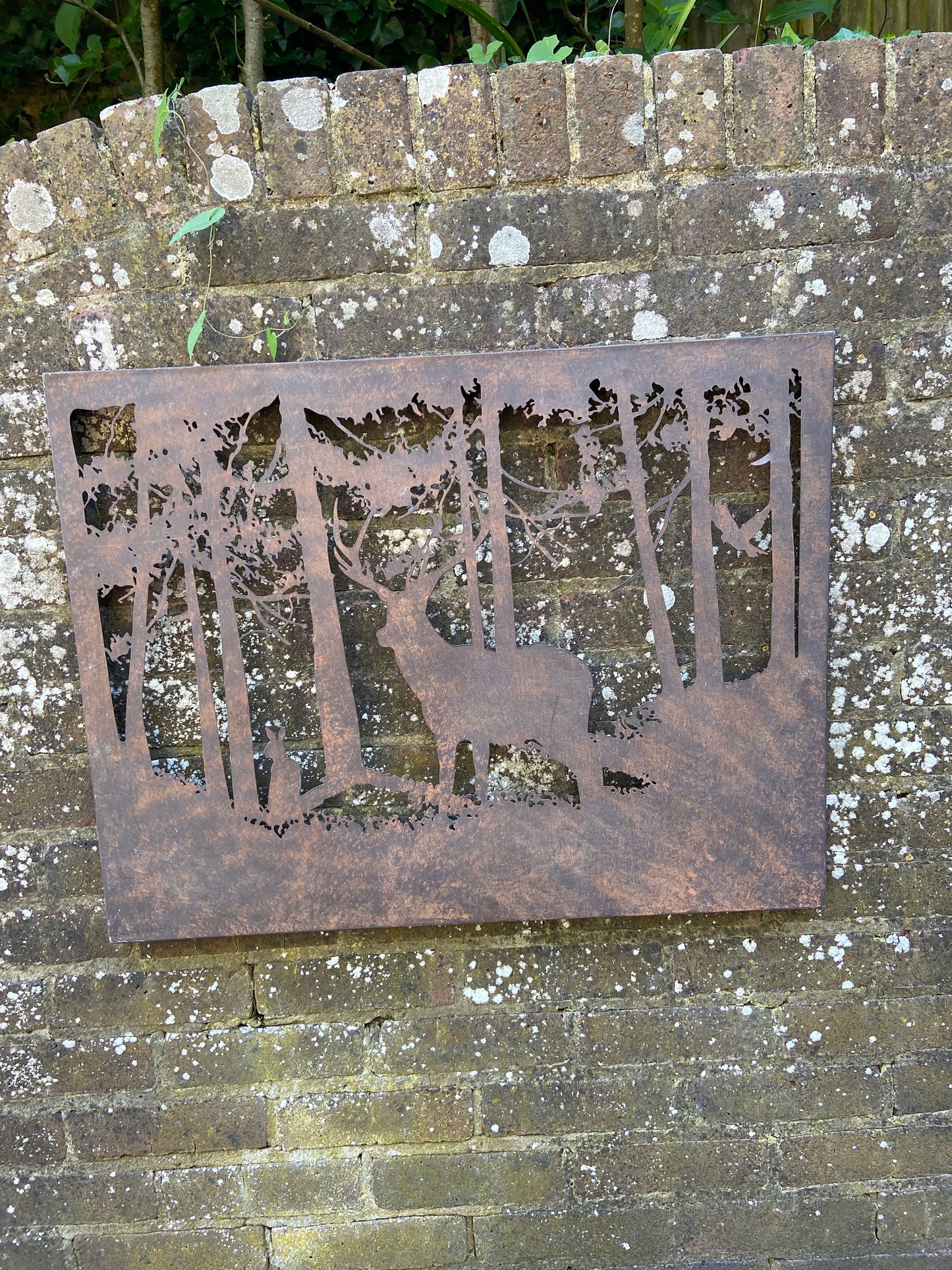 Attractive Rusty Metal Wall Art - Wall Decor - Metalware - Highlands, Scotland scene, Stag - indoors outdoors metal art