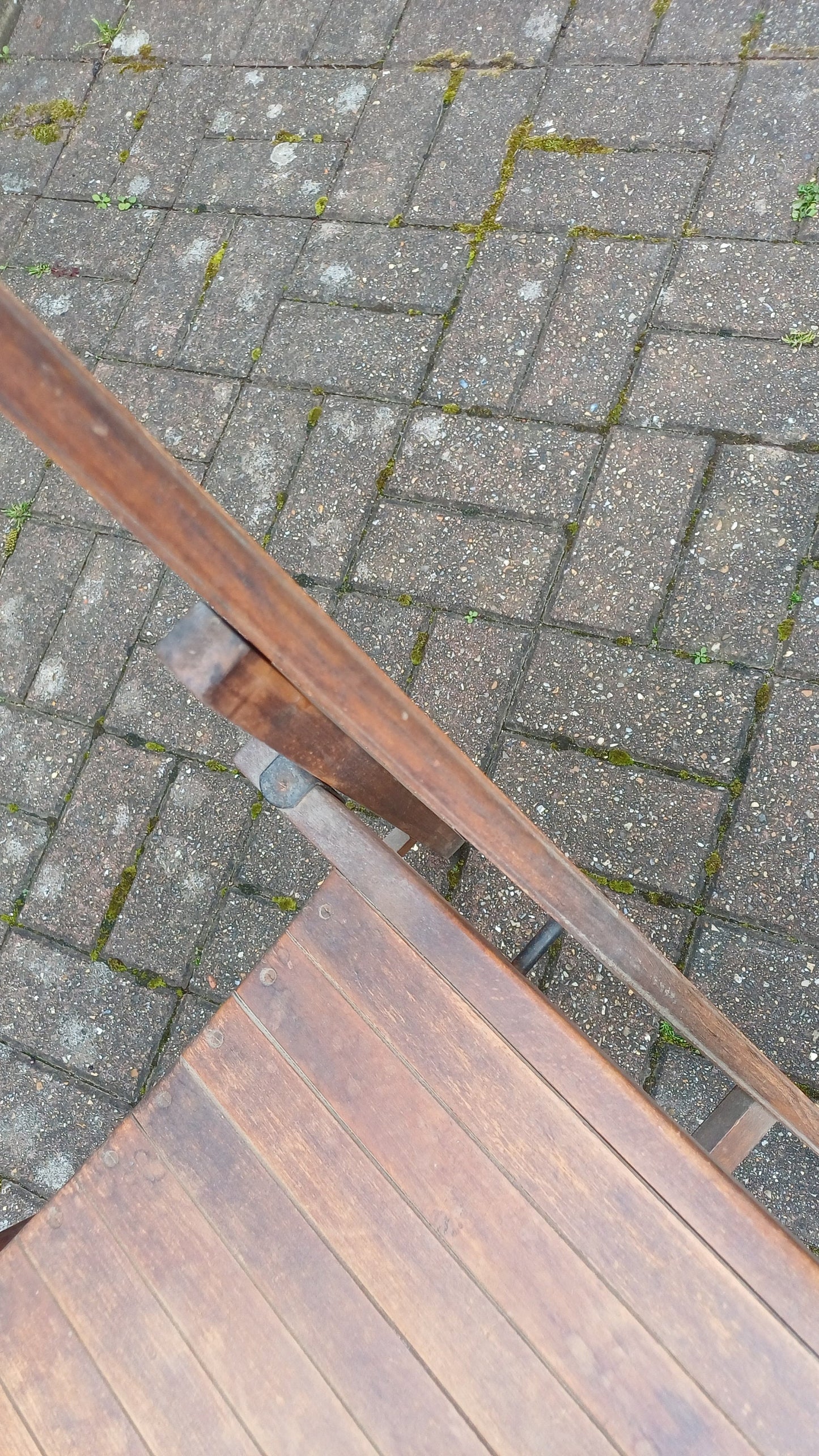 Pre-War Vintage Solid Beech Folding Chair Inside or Garden