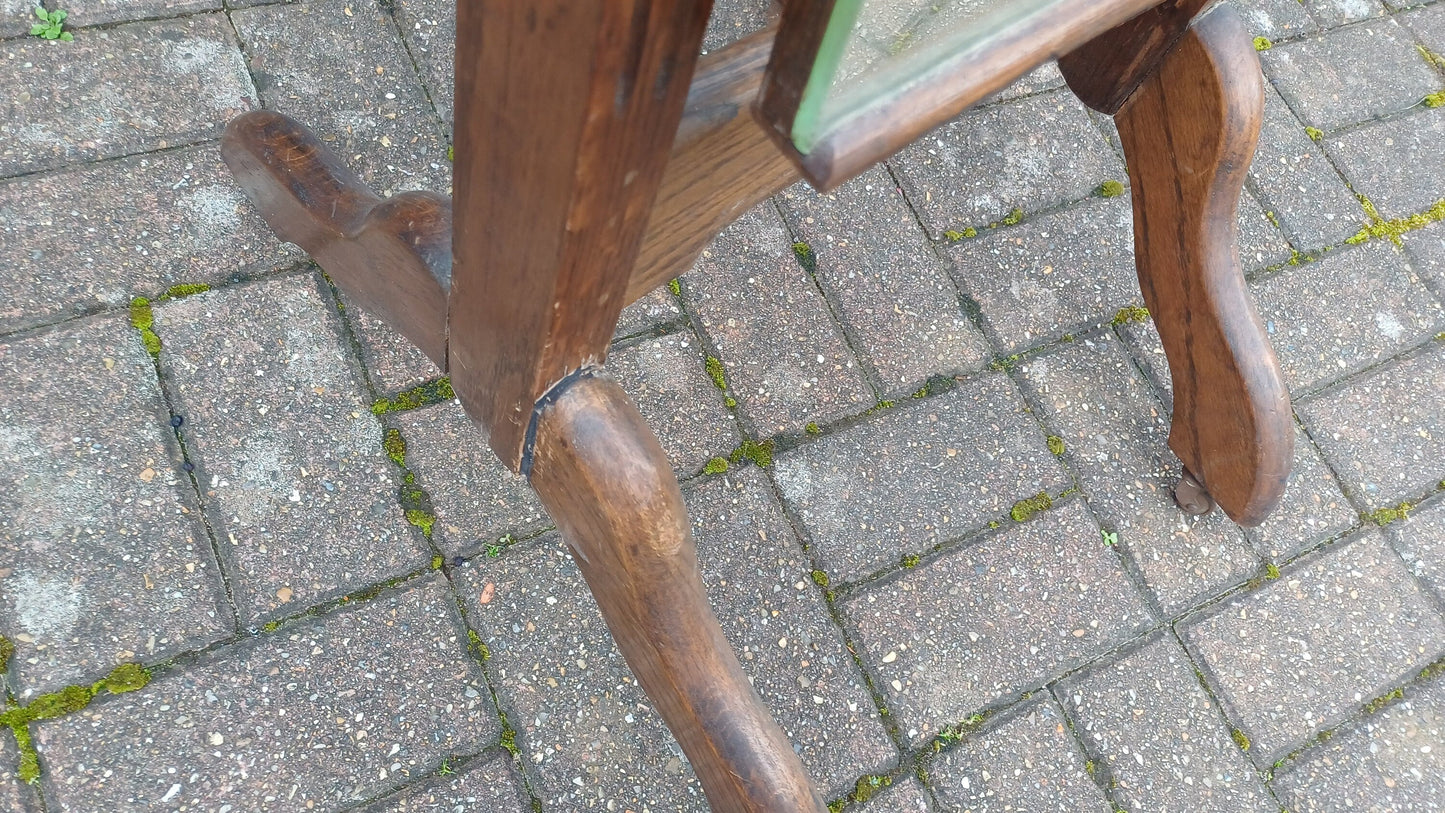 Quality Vintage Solid Oak Cheval 1920s Mirror Full Length.