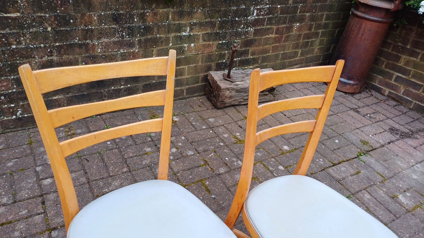 Vintage Retro Kitchen Dining Set of Four Chairs Vinyl Coverings