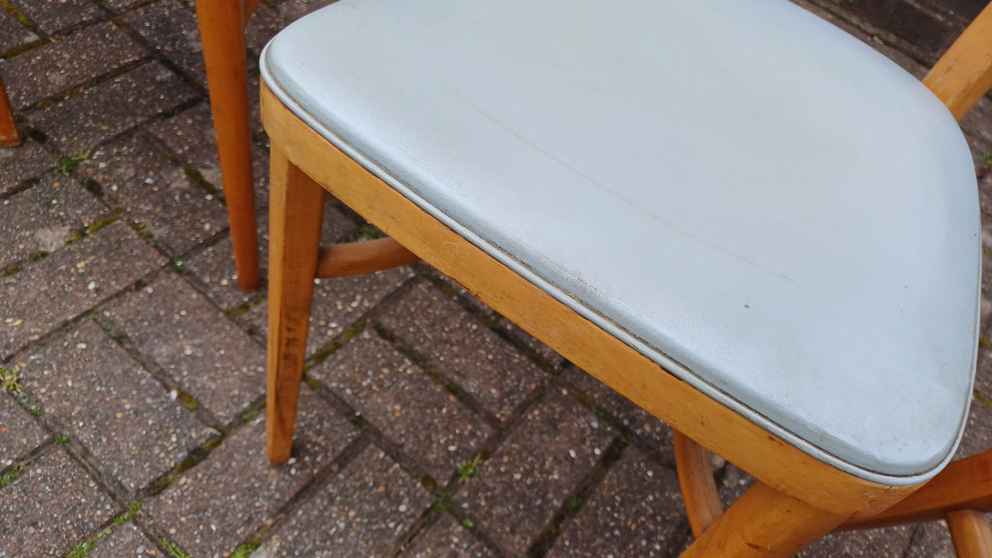 Vintage Retro Kitchen Dining Set of Four Chairs Vinyl Coverings