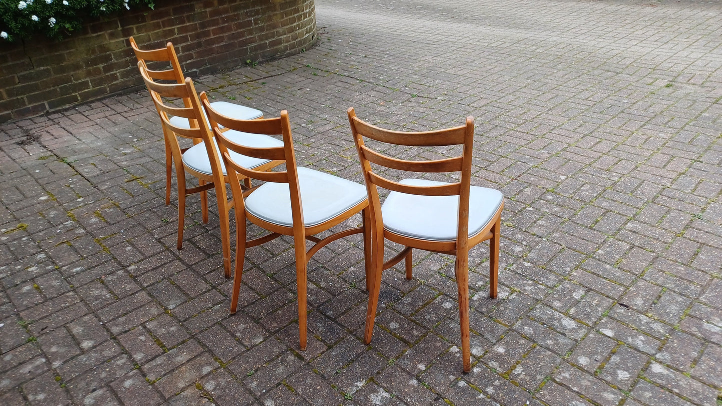 Vintage Retro Kitchen Dining Set of Four Chairs Vinyl Coverings