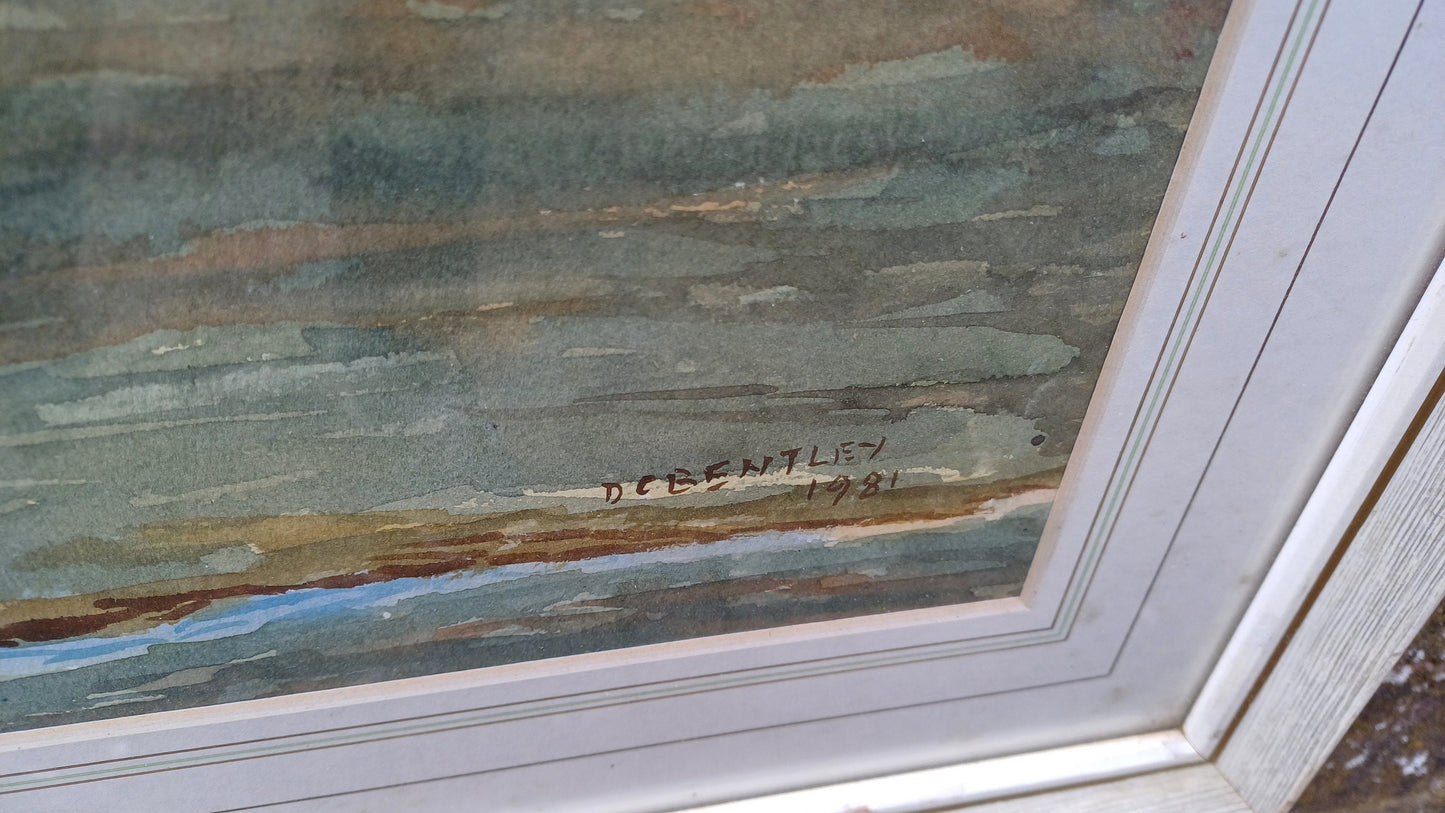 Huge Original 1981 Watercolour Landscape of Wastdale Head Lake District. David C Bentley.