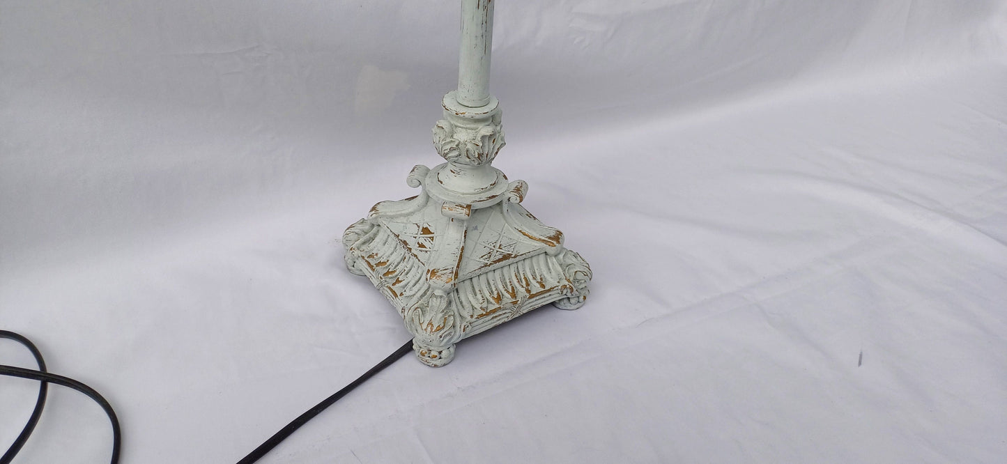 Vintage Upcycled Hand Painted Metal Standard Lamp in Farrow and Ball Light Blue Working