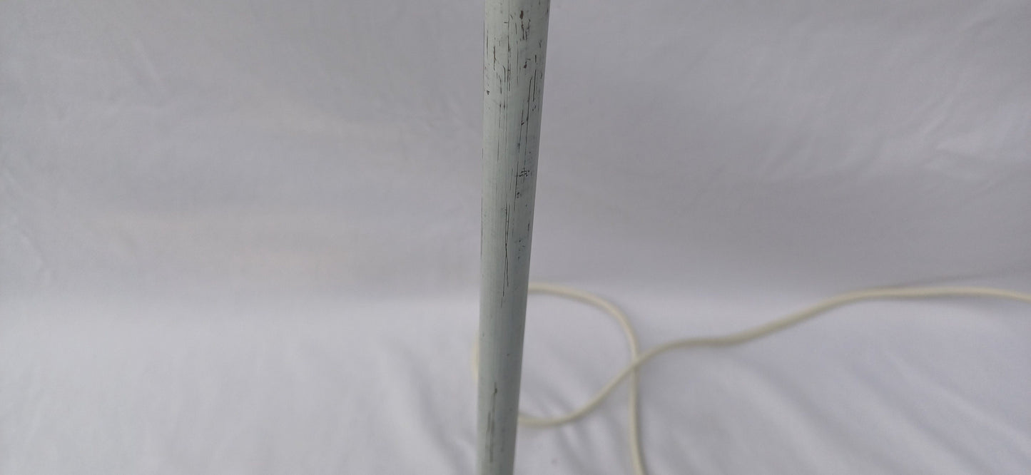 Vintage Upcycled Hand Painted Metal Standard Lamp in Farrow and Ball Light Blue Working