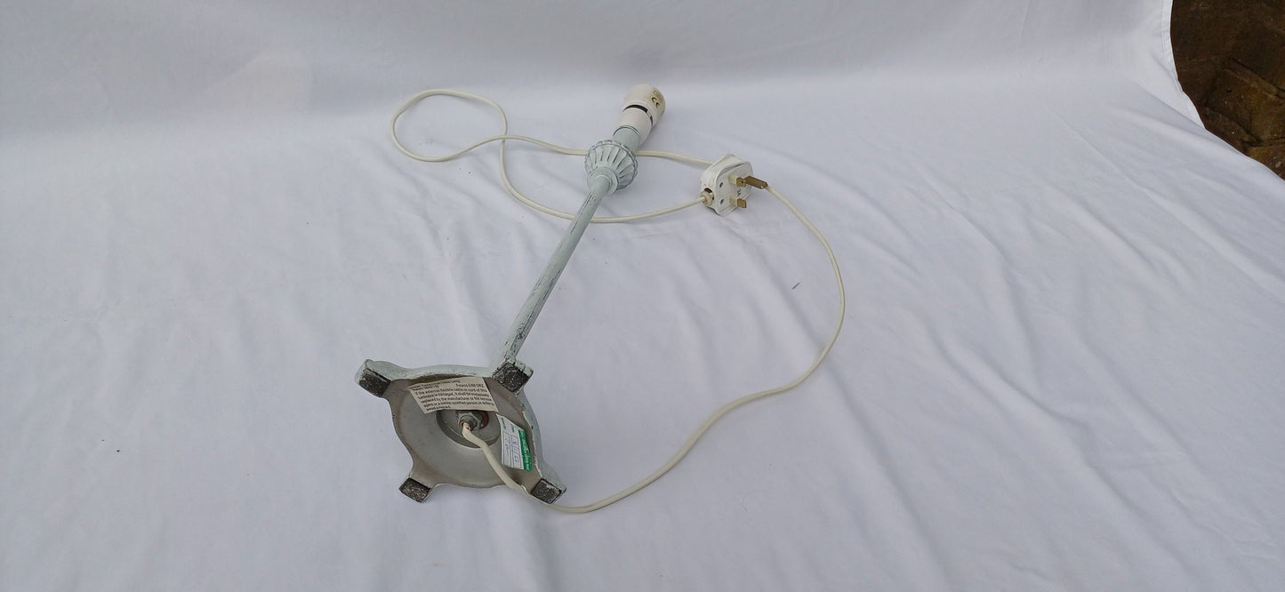 Vintage Upcycled Hand Painted Metal Standard Lamp in Farrow and Ball Light Blue Working