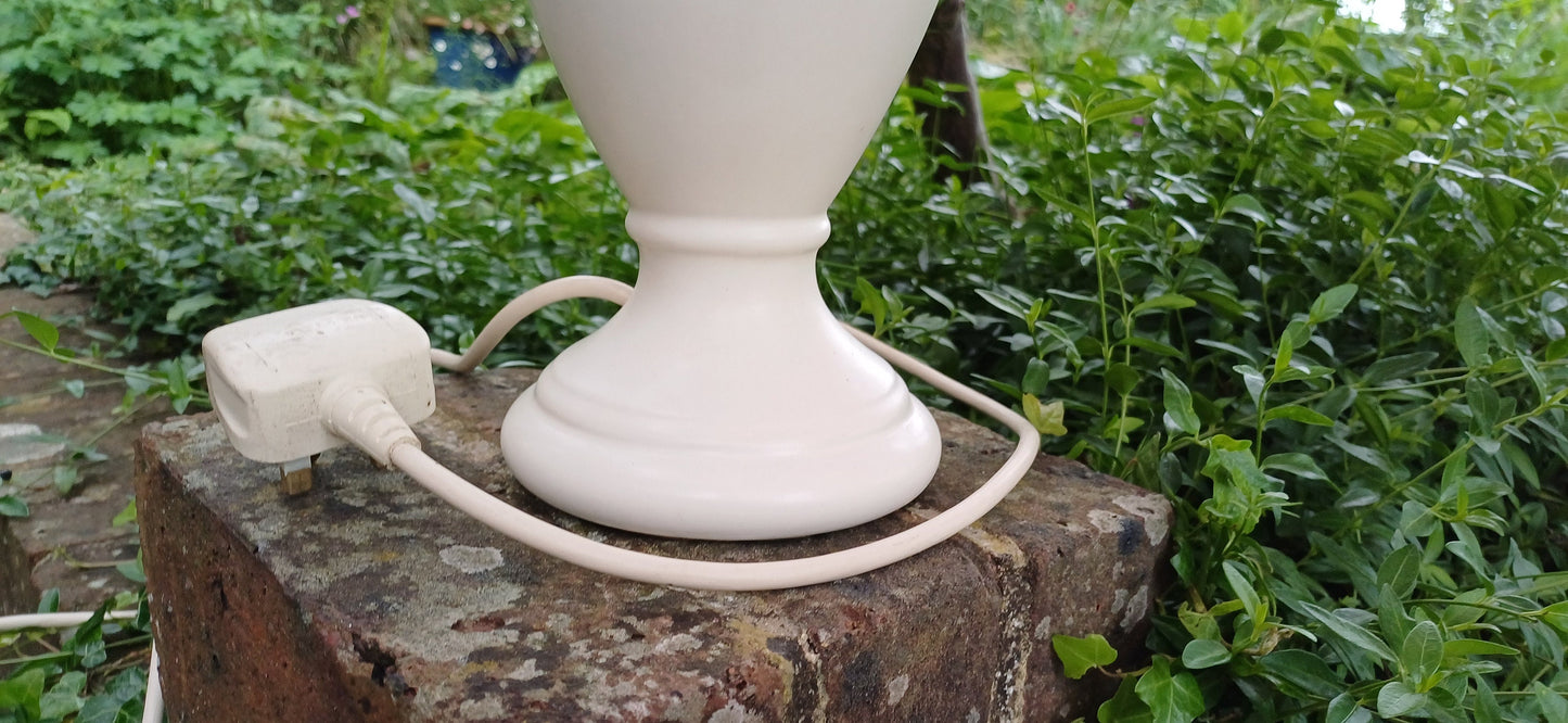 Vintage Light Cream Marks and Spencer Large Ceramic Table Lamp Working.