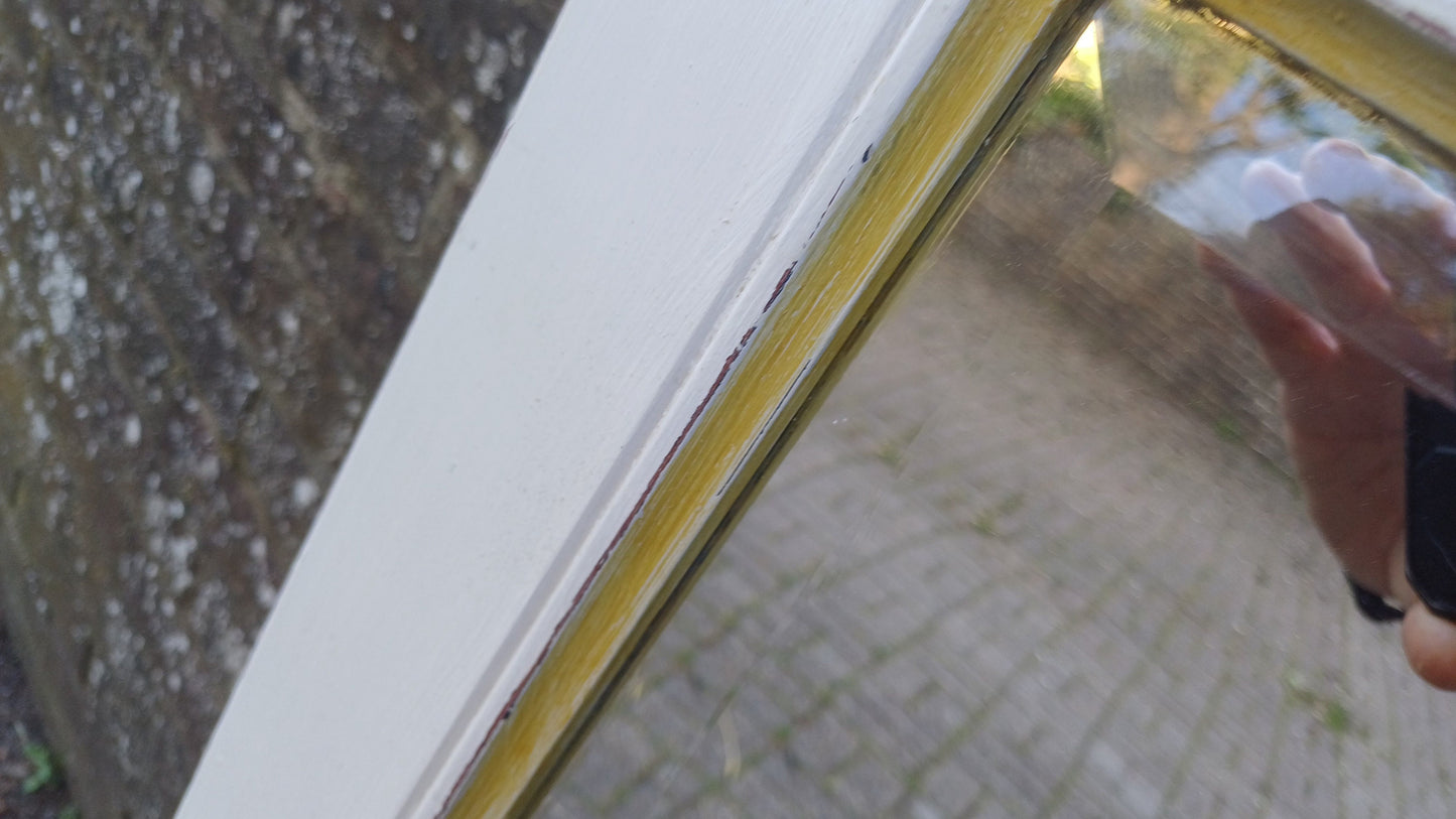 Huge Vintage Painted Shabby Chic Wall or Over Mantel Mirror Bespoke Upcycled. Farrow and Ball Light Grey