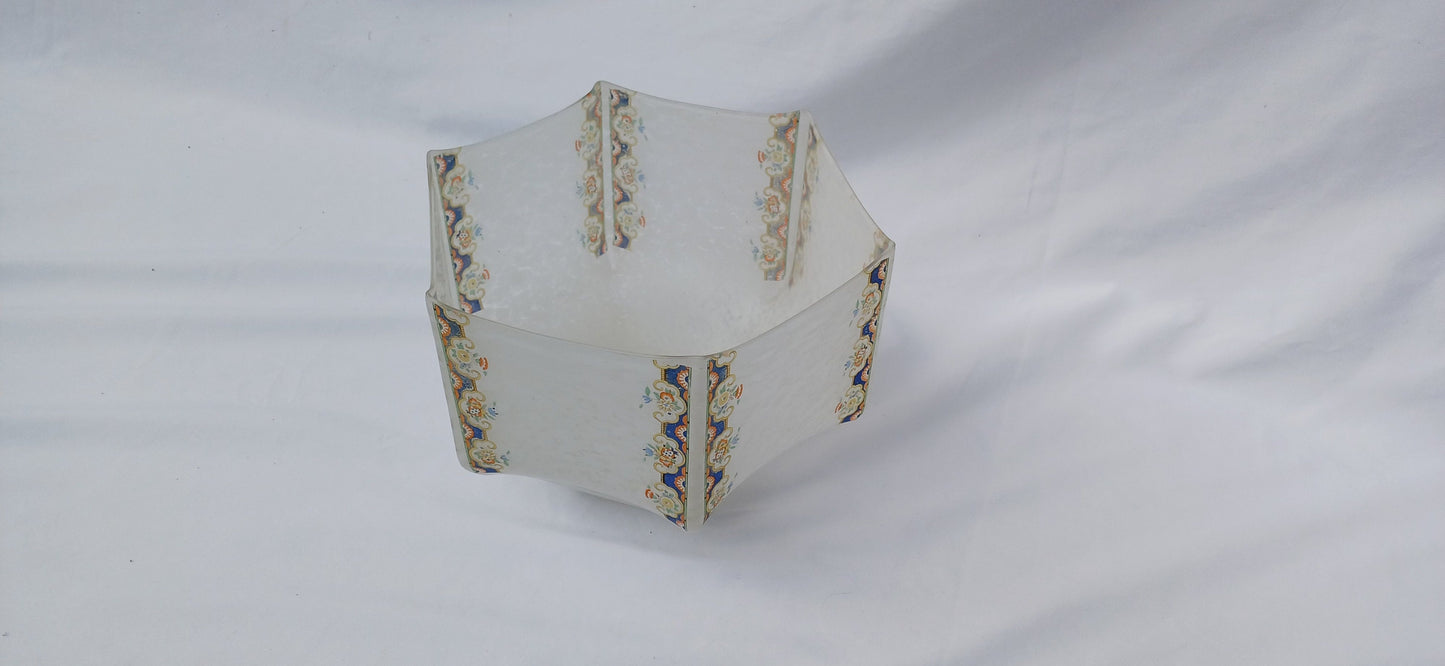 Large Vintage Mottled Early 20th Century Glass Lampshade