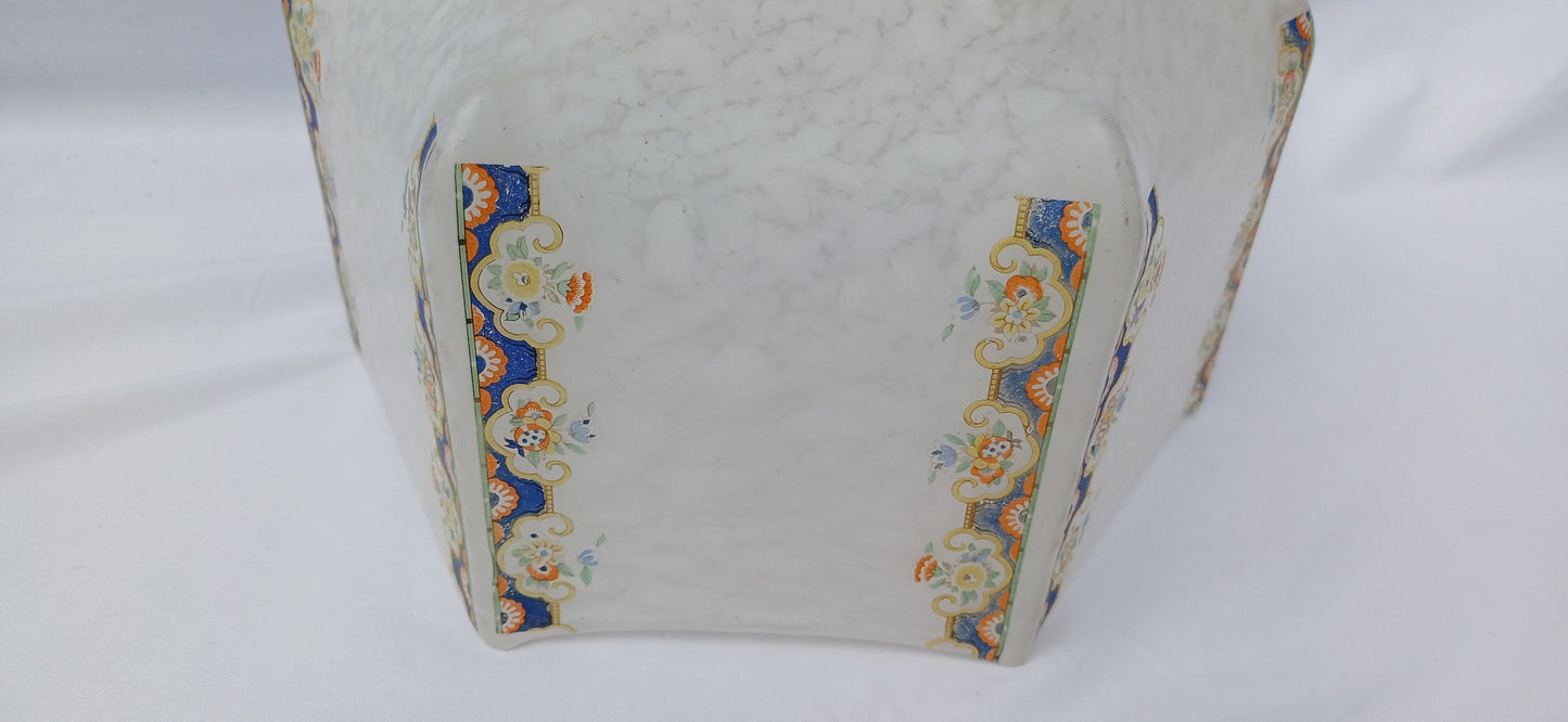 Large Vintage Mottled Early 20th Century Glass Lampshade
