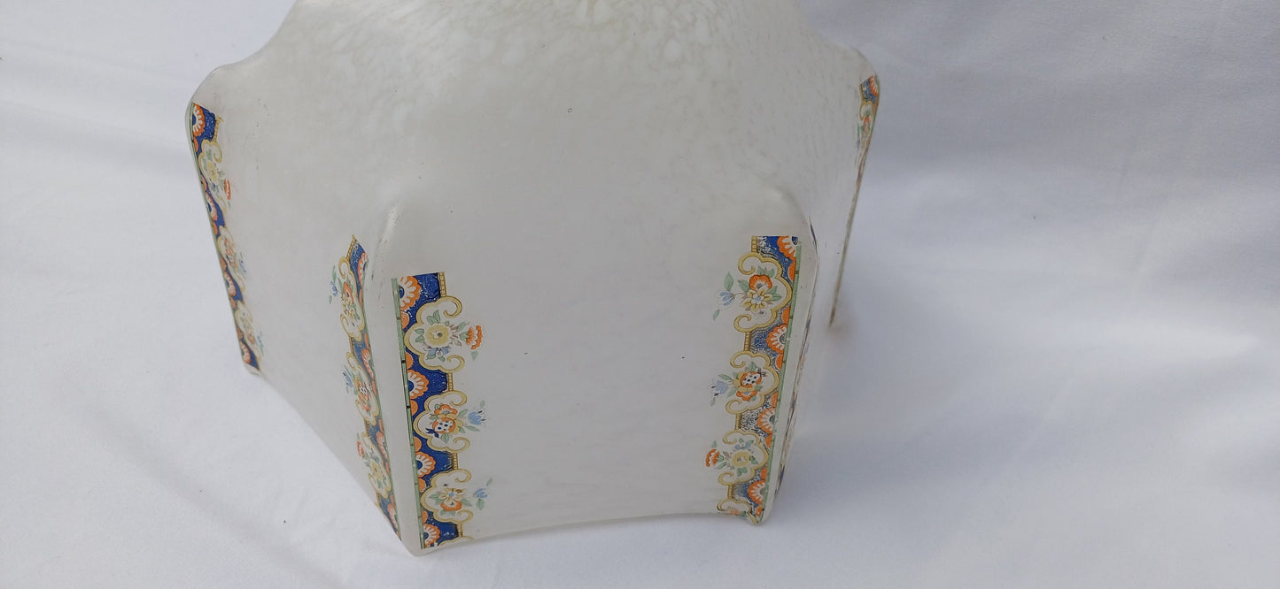 Large Vintage Mottled Early 20th Century Glass Lampshade