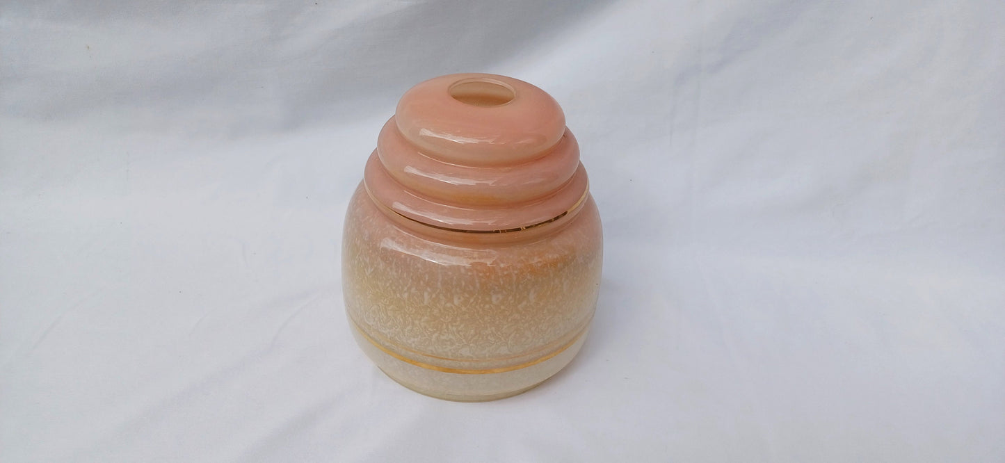 Vintage Retro Pink Gold and Mottled 30s Art Deco Pendant Lampshade.