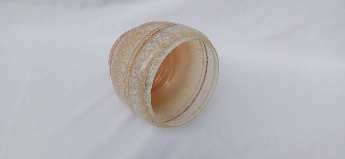Vintage Retro Pink Gold and Mottled 30s Art Deco Pendant Lampshade.