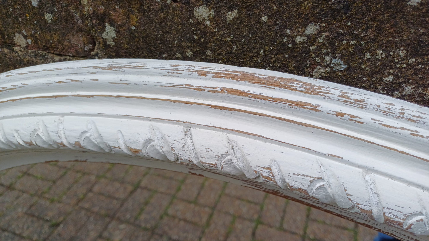 Huge Vintage Painted Shabby Chic Wall or Over Mantel Mirror Bespoke Upcycled. Farrow and Ball Wimborne White.
