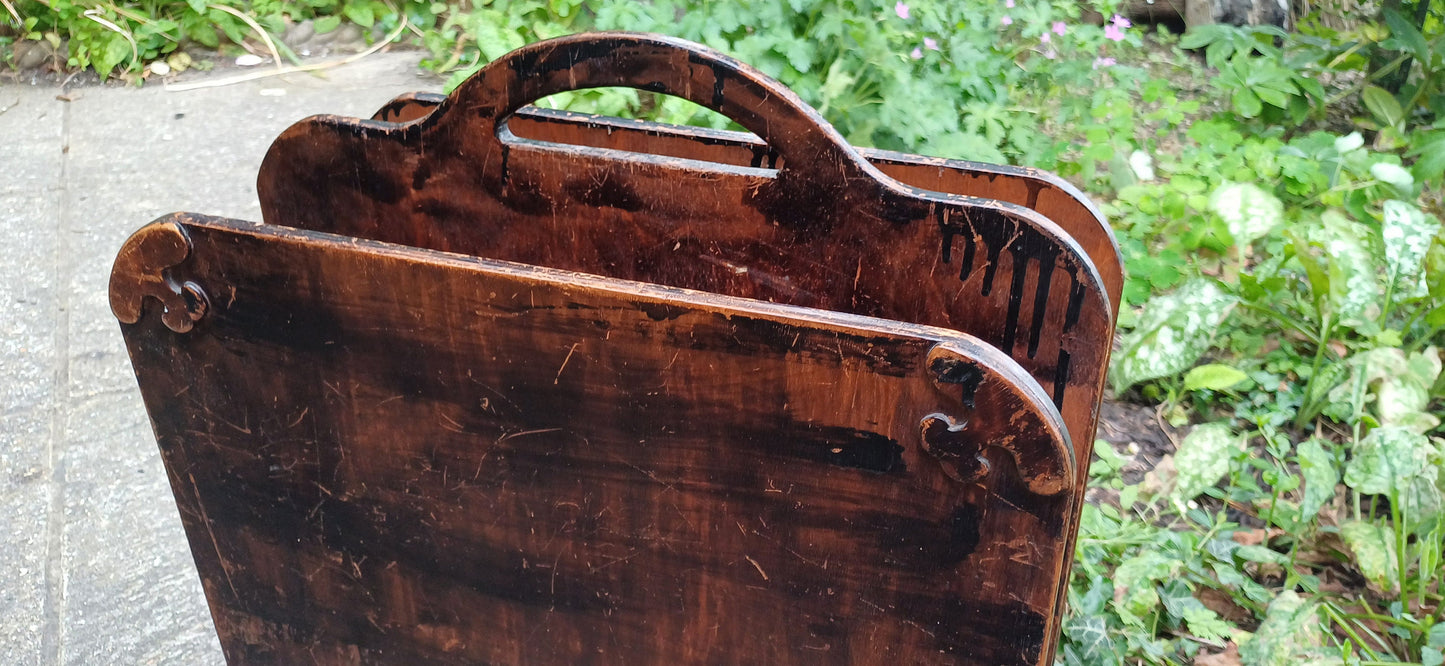 Vintage Early 20th Century Magazine Rack Storage. Decorative.
