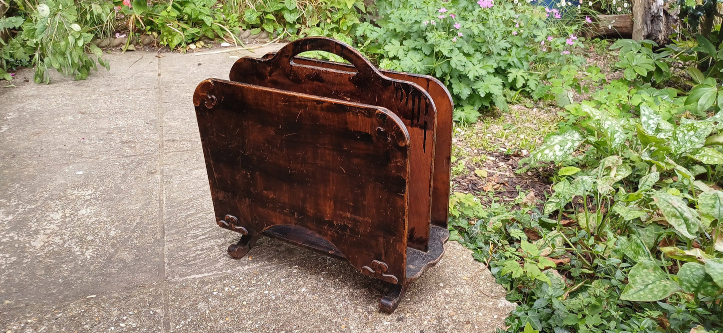 Vintage Early 20th Century Magazine Rack Storage. Decorative.