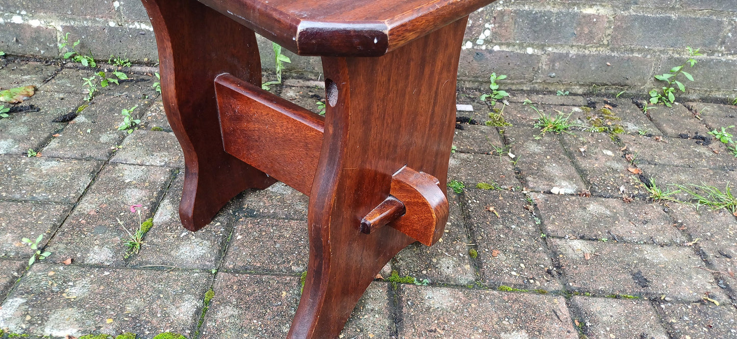 Quality Vintage 60s Spinning Chair Stool Solid Mahogany Very Sturdy.