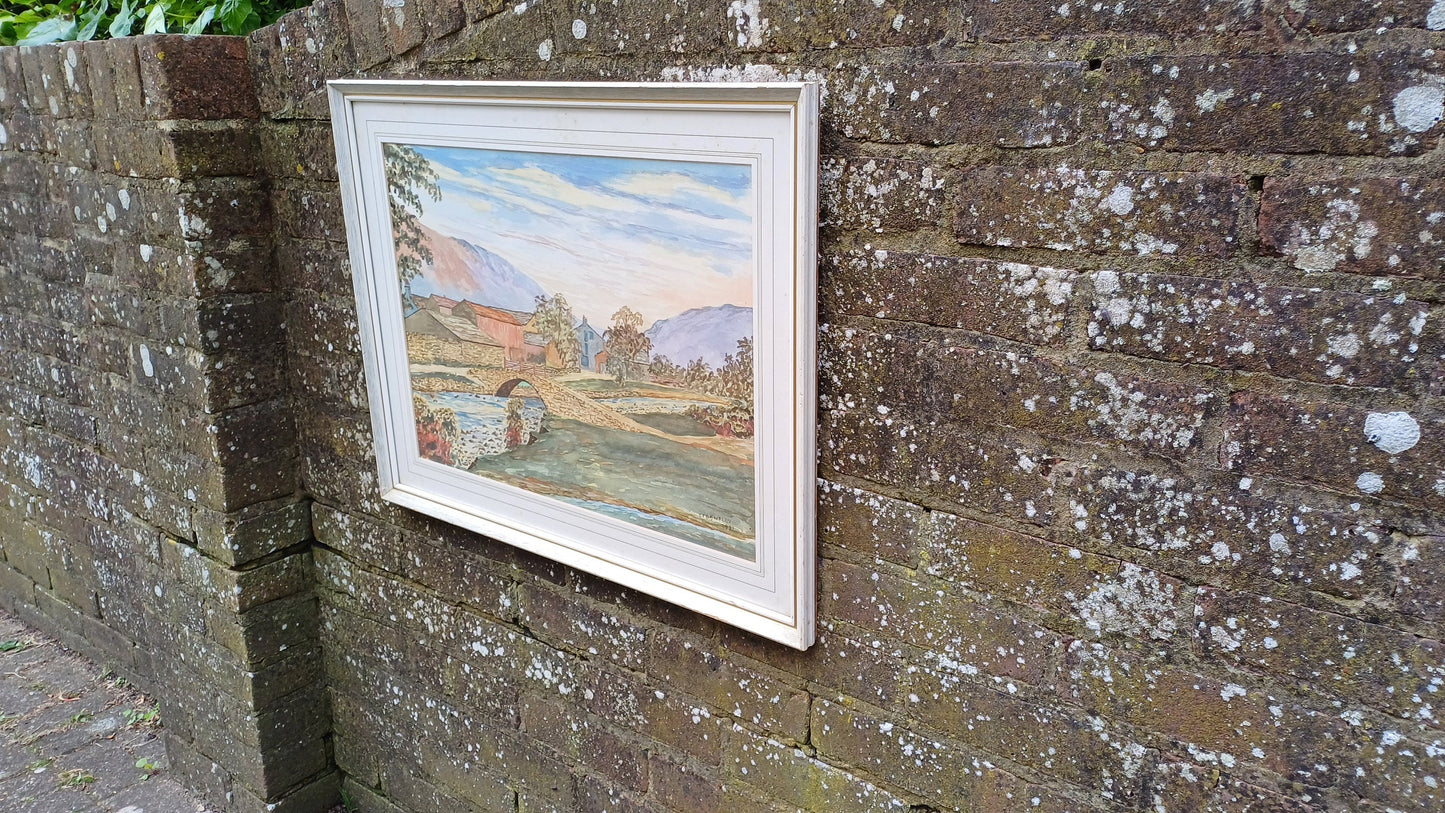 Huge Original 1981 Watercolour Landscape of Wastdale Head Lake District. David C Bentley.