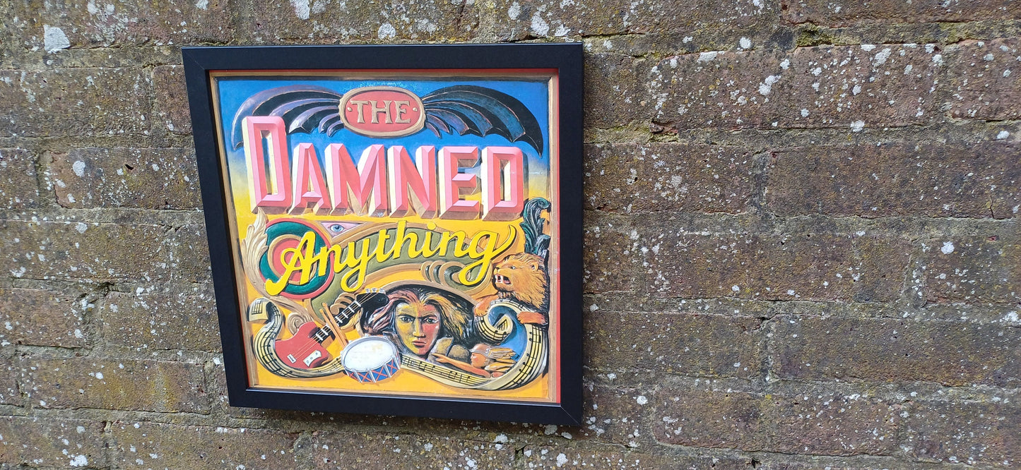The Damned Anything Genuine Original Framed Glazed Album Cover Pop Art Memorabilia.