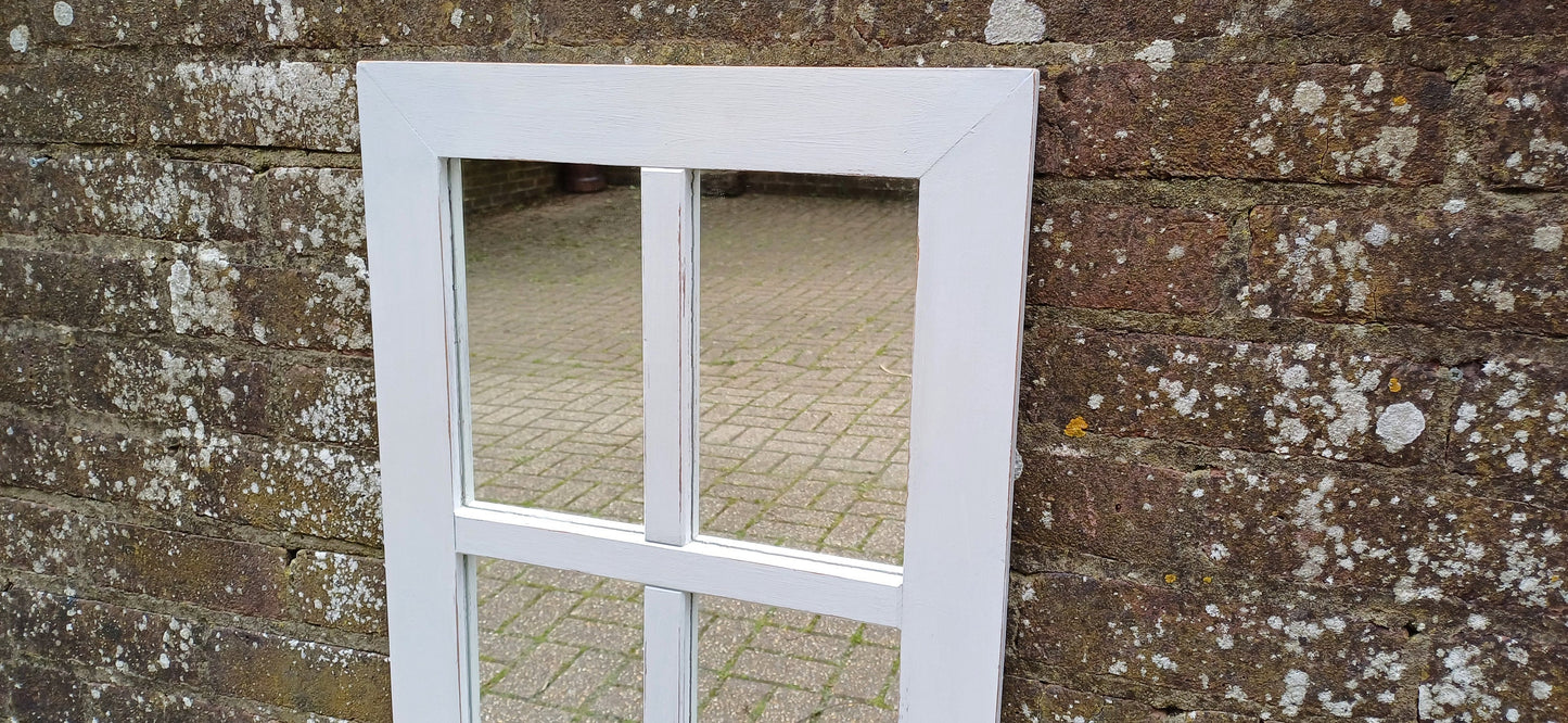 Vintage Painted Mirror and Shelf Hand Painted and Upcycled in Farrow and Ball Ammonite Light Grey Blue