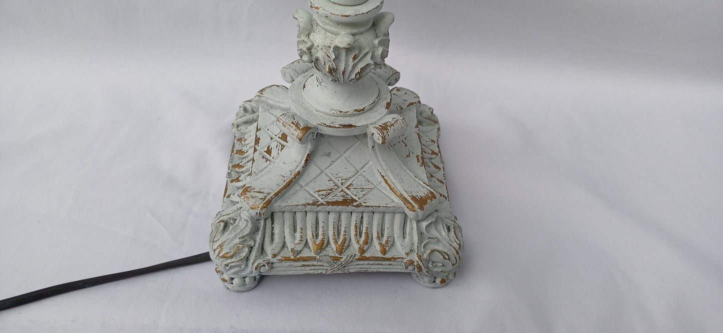Vintage Upcycled Hand Painted Metal Standard Lamp in Farrow and Ball Light Blue Working