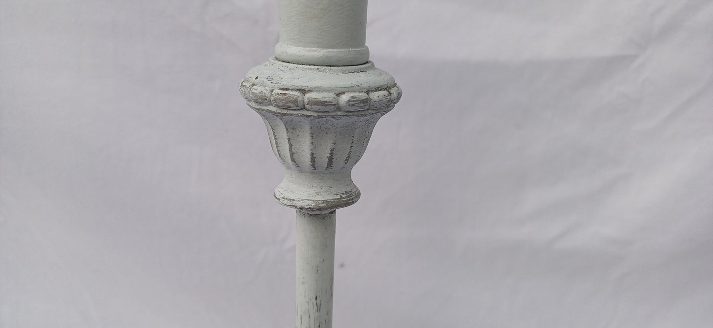 Vintage Upcycled Hand Painted Metal Standard Lamp in Farrow and Ball Light Blue Working