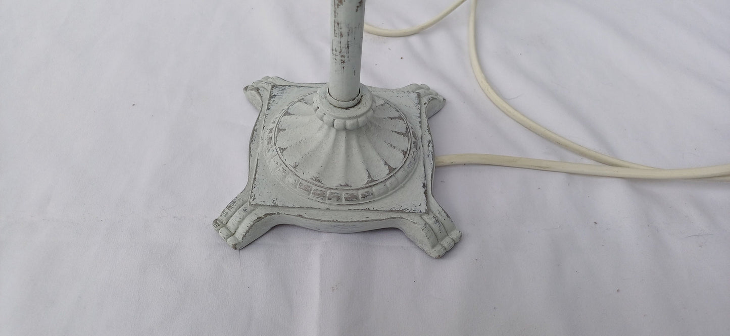 Vintage Upcycled Hand Painted Metal Standard Lamp in Farrow and Ball Light Blue Working