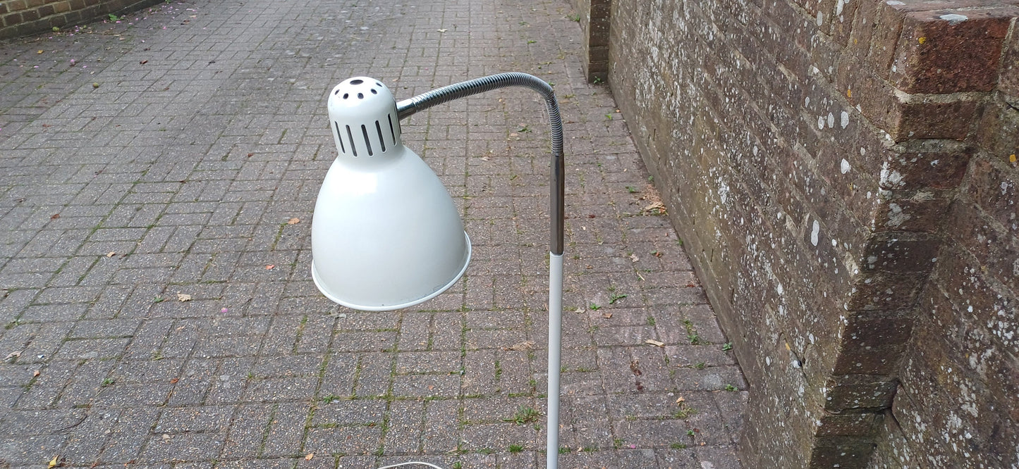 Retro Style White and Chrome Standard Lamp PAT Tested