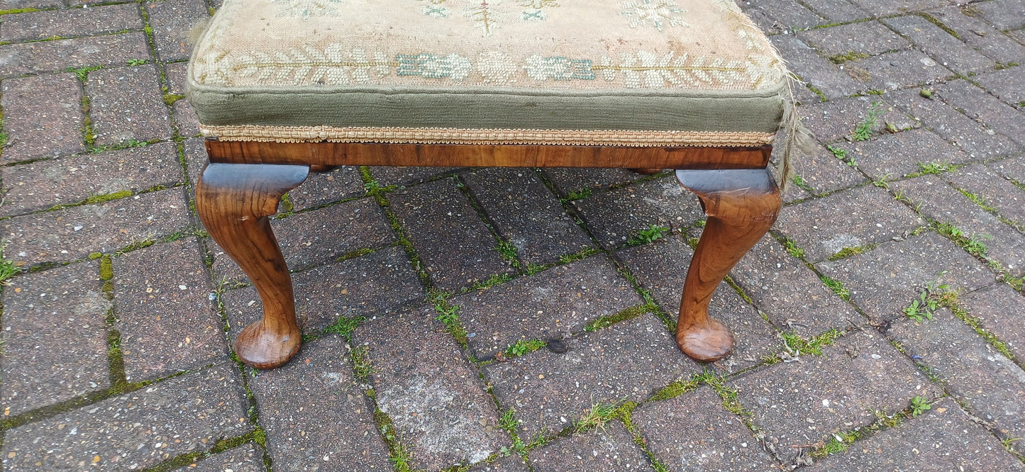 Quality Vintage Victorian Rosewood Upholstered Stool Superb Quality but Needs TLC