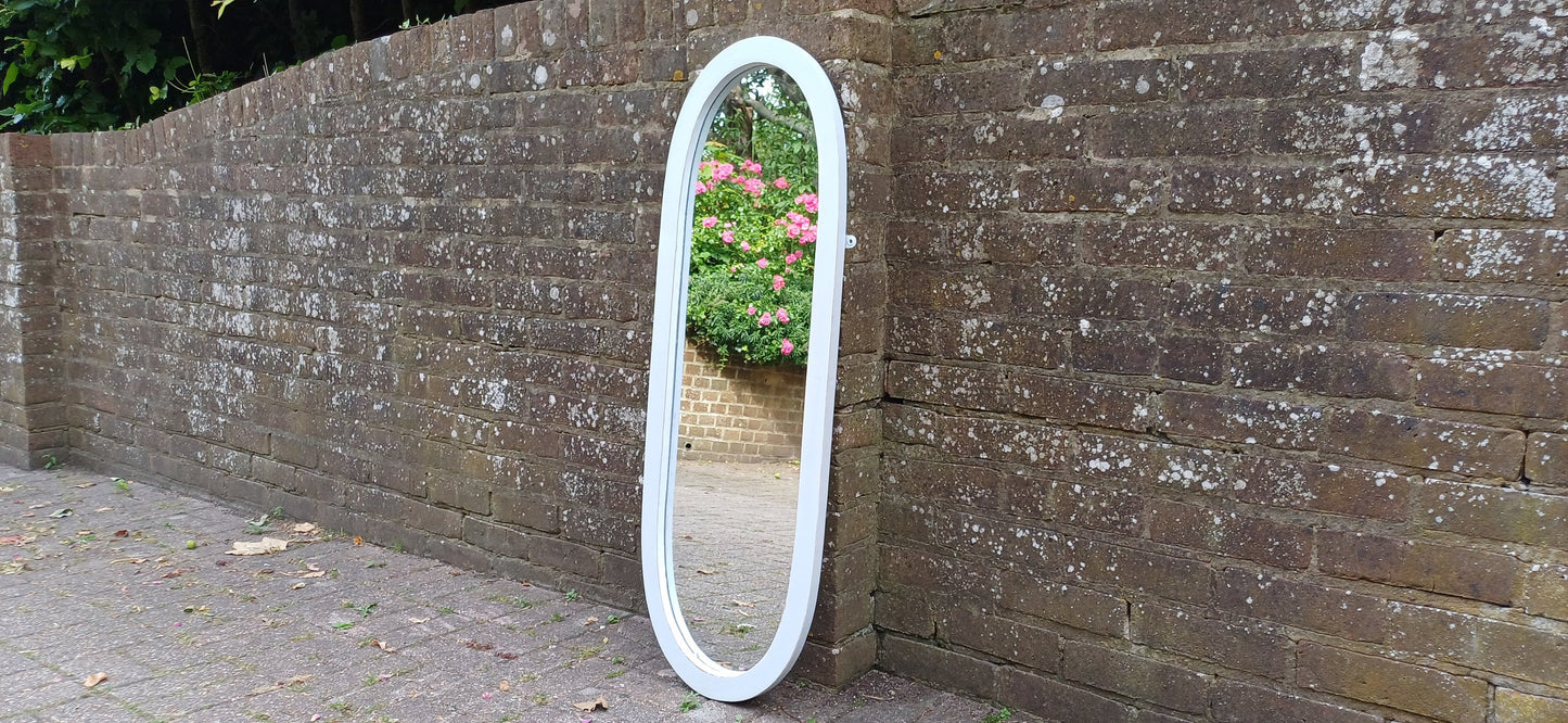 Large Painted Shabby Chic Mirror in Farrow and Ball Light Blue.
