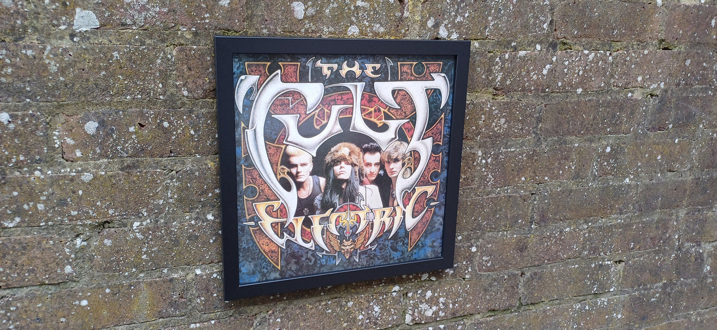 The Cult Electric LP Genuine Original Framed Glazed Album Cover Pop Art Memorabilia.