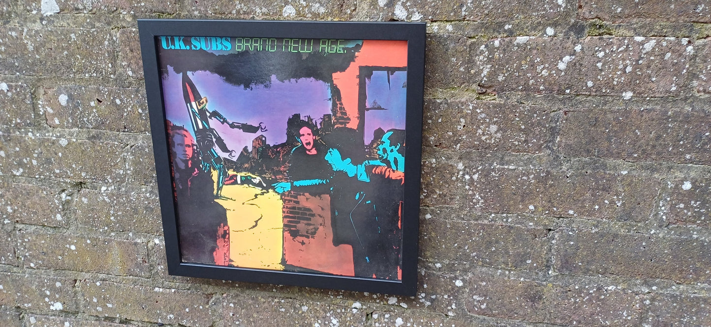 UK Subs Brand New Age Genuine Original Framed Glazed Album Cover Pop Art Memorabilia.