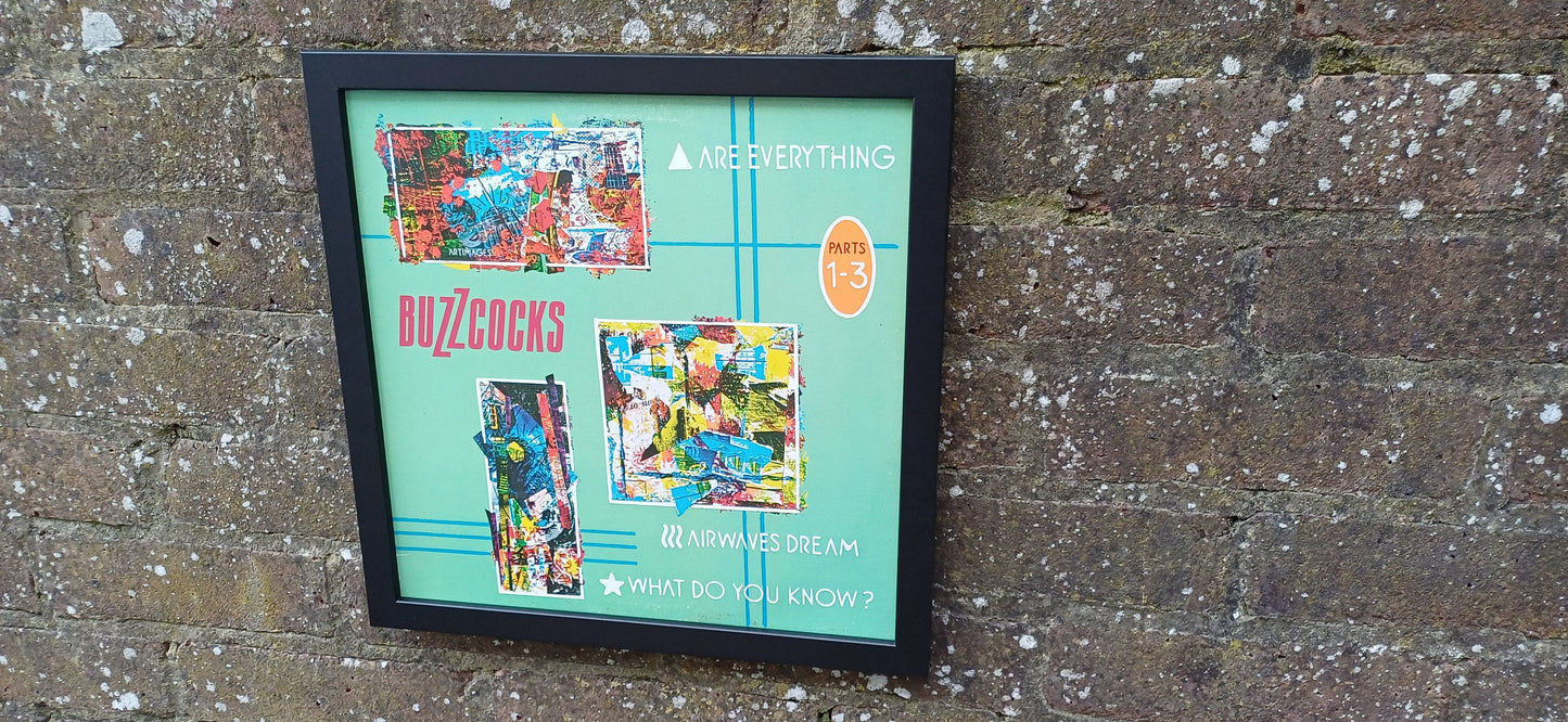 Rare Buzzcocks 'Are Everything' 6 Track Genuine Original Framed Glazed Album Cover Pop Art Memorabilia. USA Import