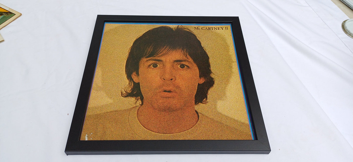 Paul McCartney McCartney 2 Genuine Original Framed Glazed Album Cover Pop Art Memorabilia.