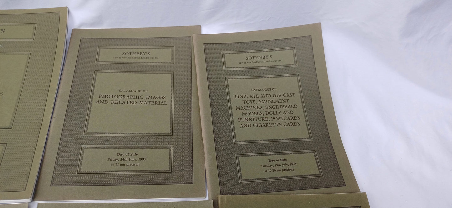 A Set of 12 Vintage 80s Quality Sotheby Lot Catalogues and Collector Magazines Silver Toys Scientific Textiles