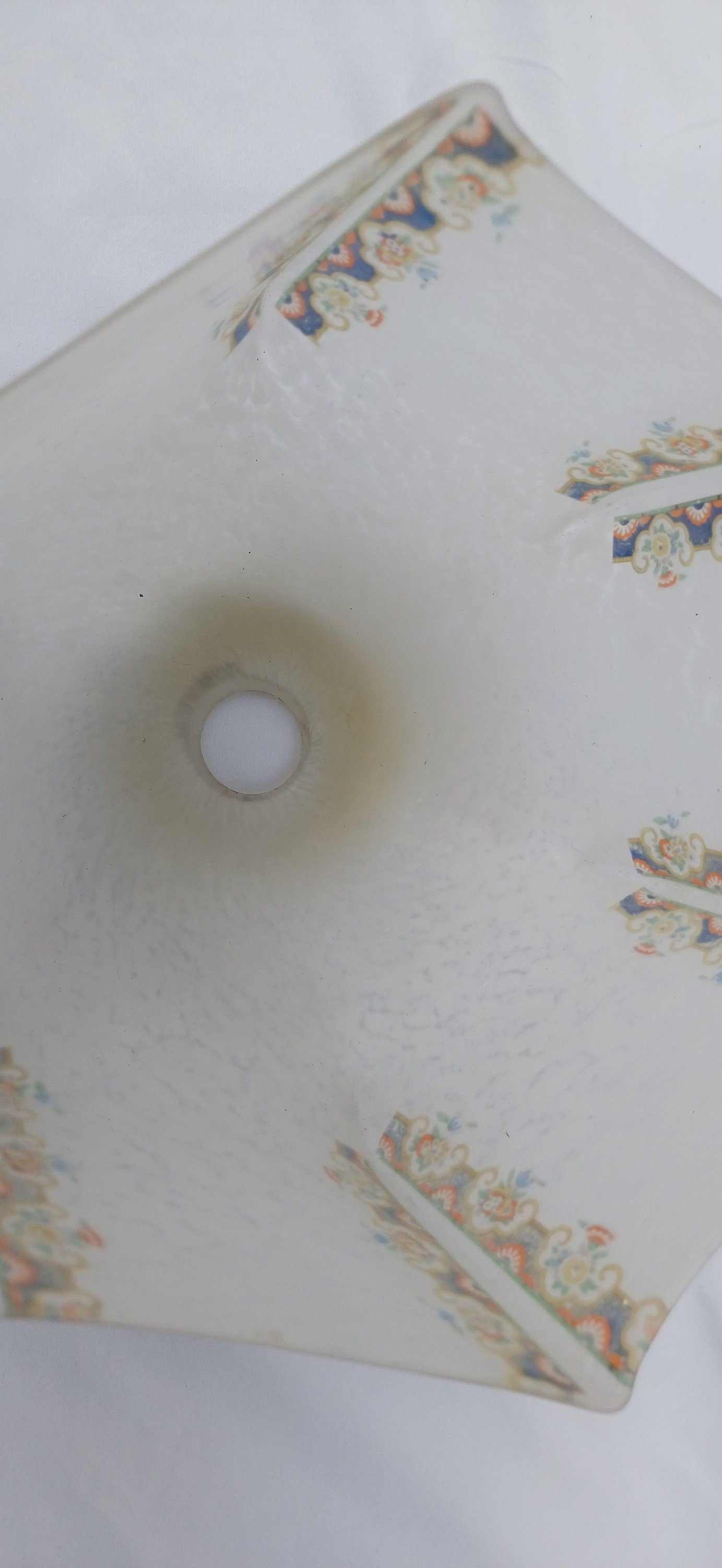 Large Vintage Mottled Early 20th Century Glass Lampshade