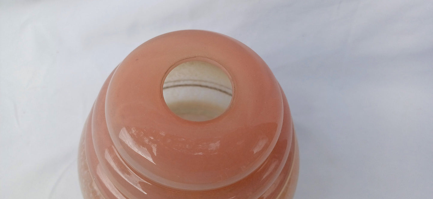 Vintage Retro Pink Gold and Mottled 30s Art Deco Pendant Lampshade.