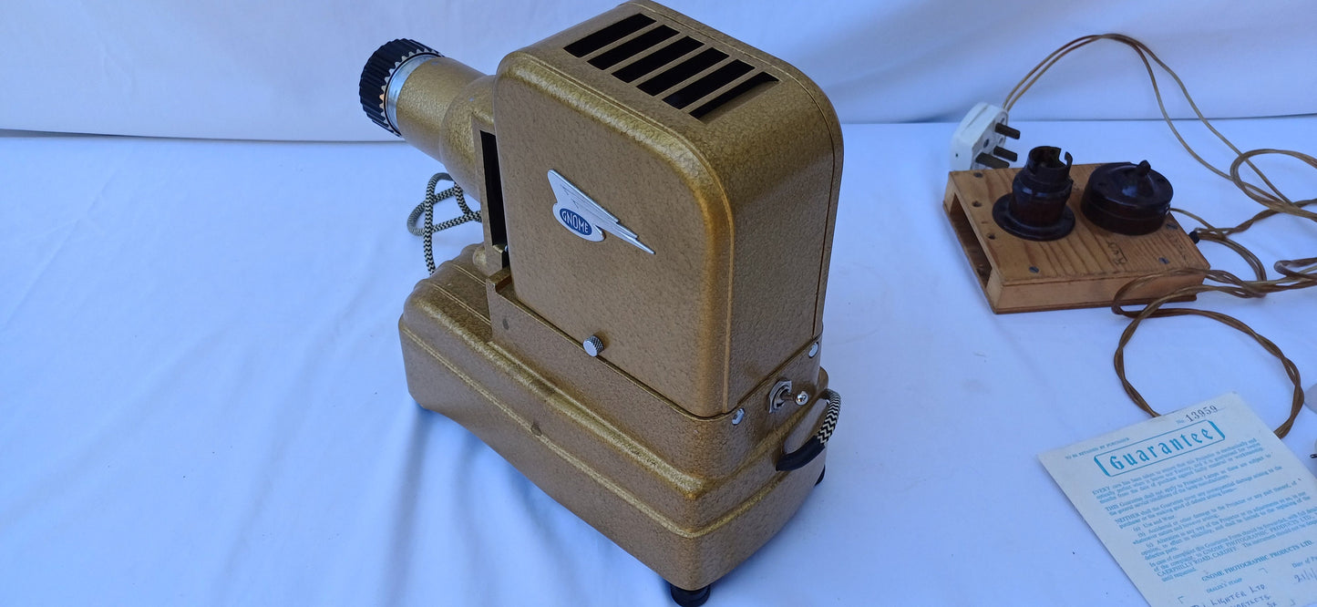 Wonderful Vintage ‘Gnome’ Gold Iron Projector with Independent Bespoke Bakelite Light and Switch.