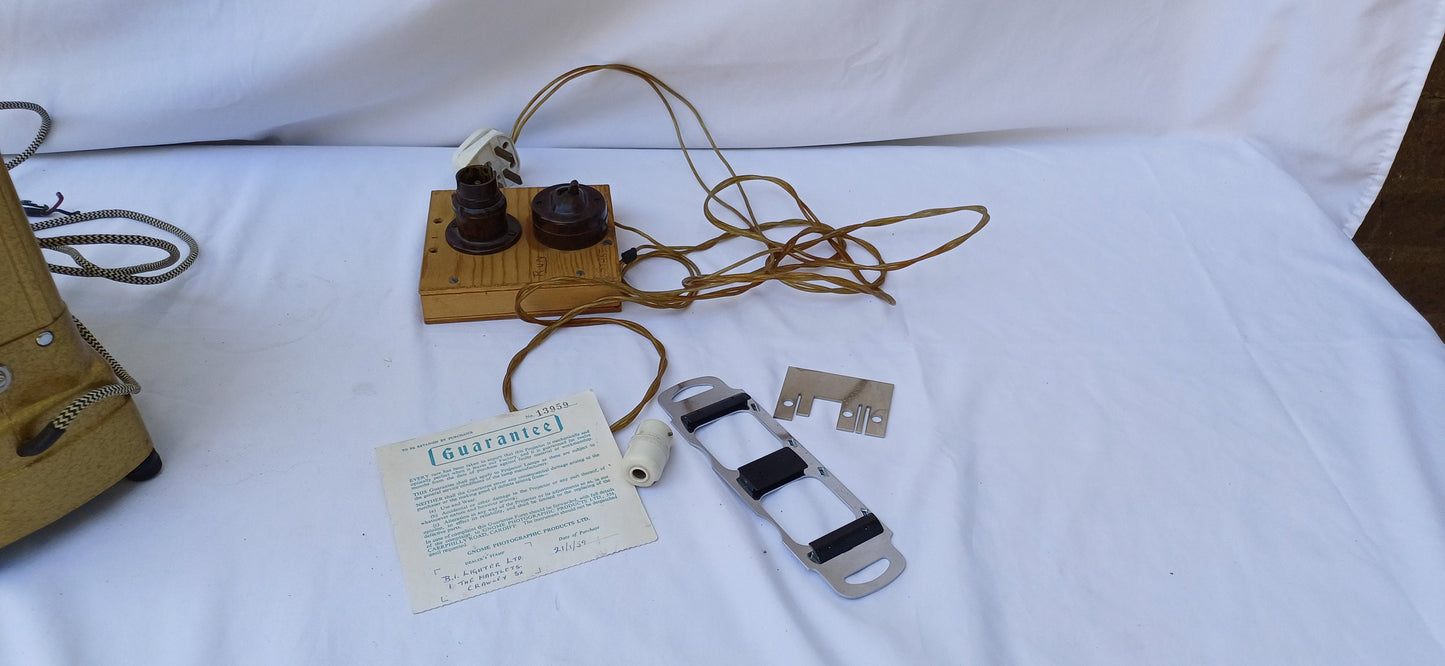Wonderful Vintage ‘Gnome’ Gold Iron Projector with Independent Bespoke Bakelite Light and Switch.