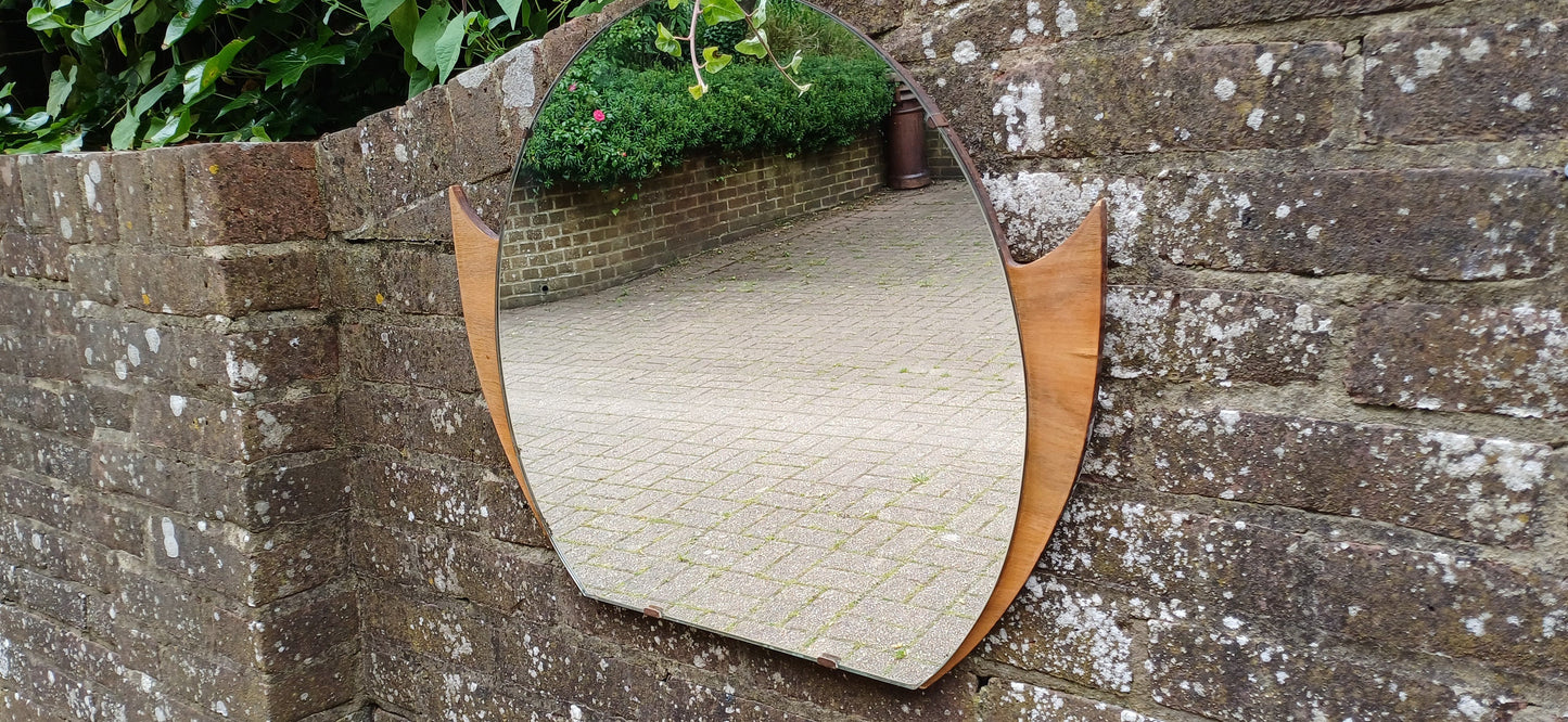 Vintage Retro Art Deco Wall Mirror. Shaped.