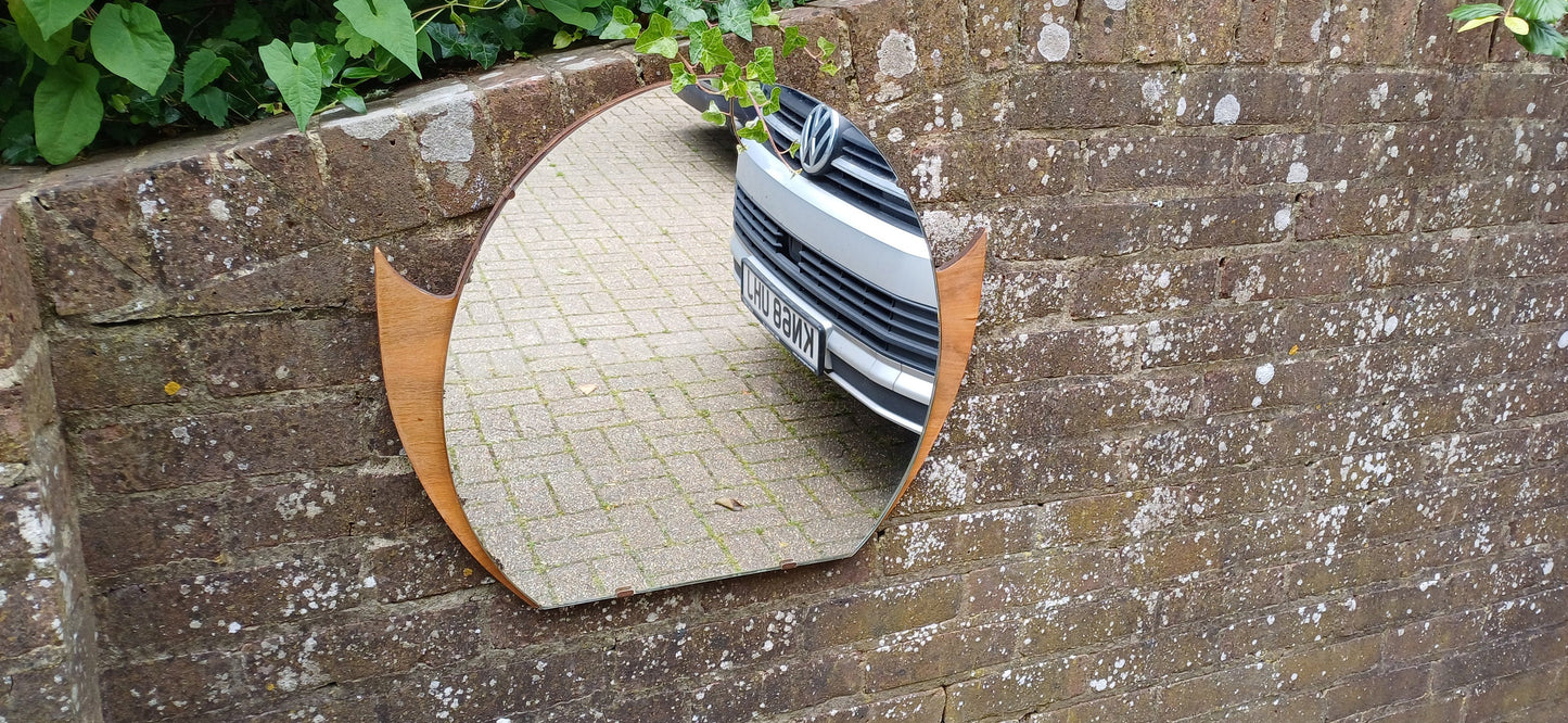 Vintage Retro Art Deco Wall Mirror. Shaped.